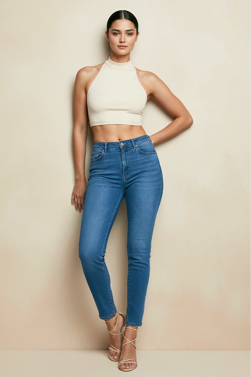 MOCK NECK CROP TOP