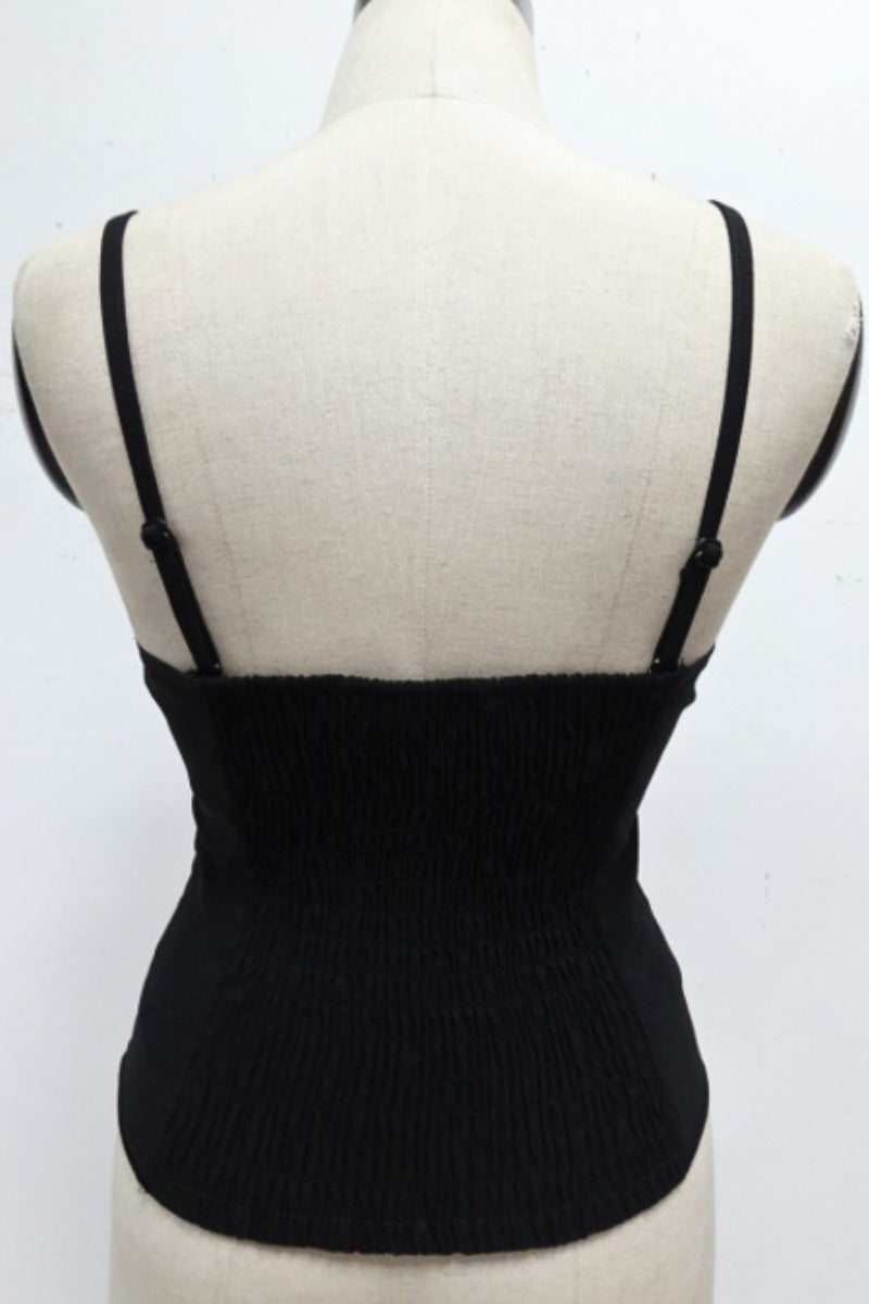 MIDDLE BUTTONS MESH DETAIL CORSET