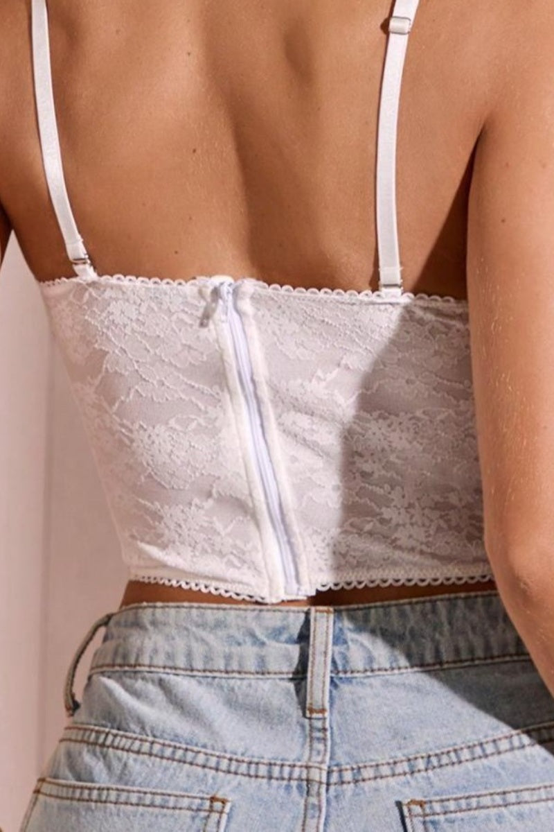 Sexy Lace Corset Top with Choker Neck Cut-Out