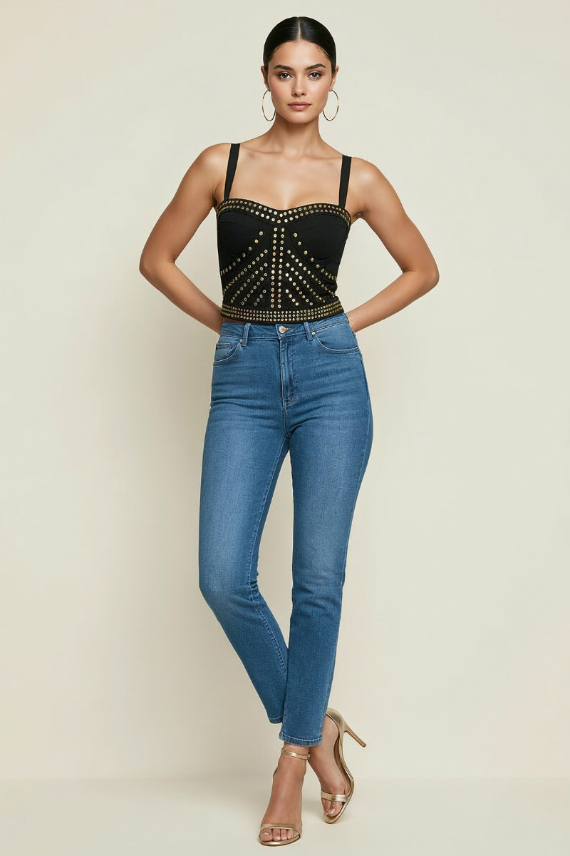 STUD DETAIL SEXY TOP