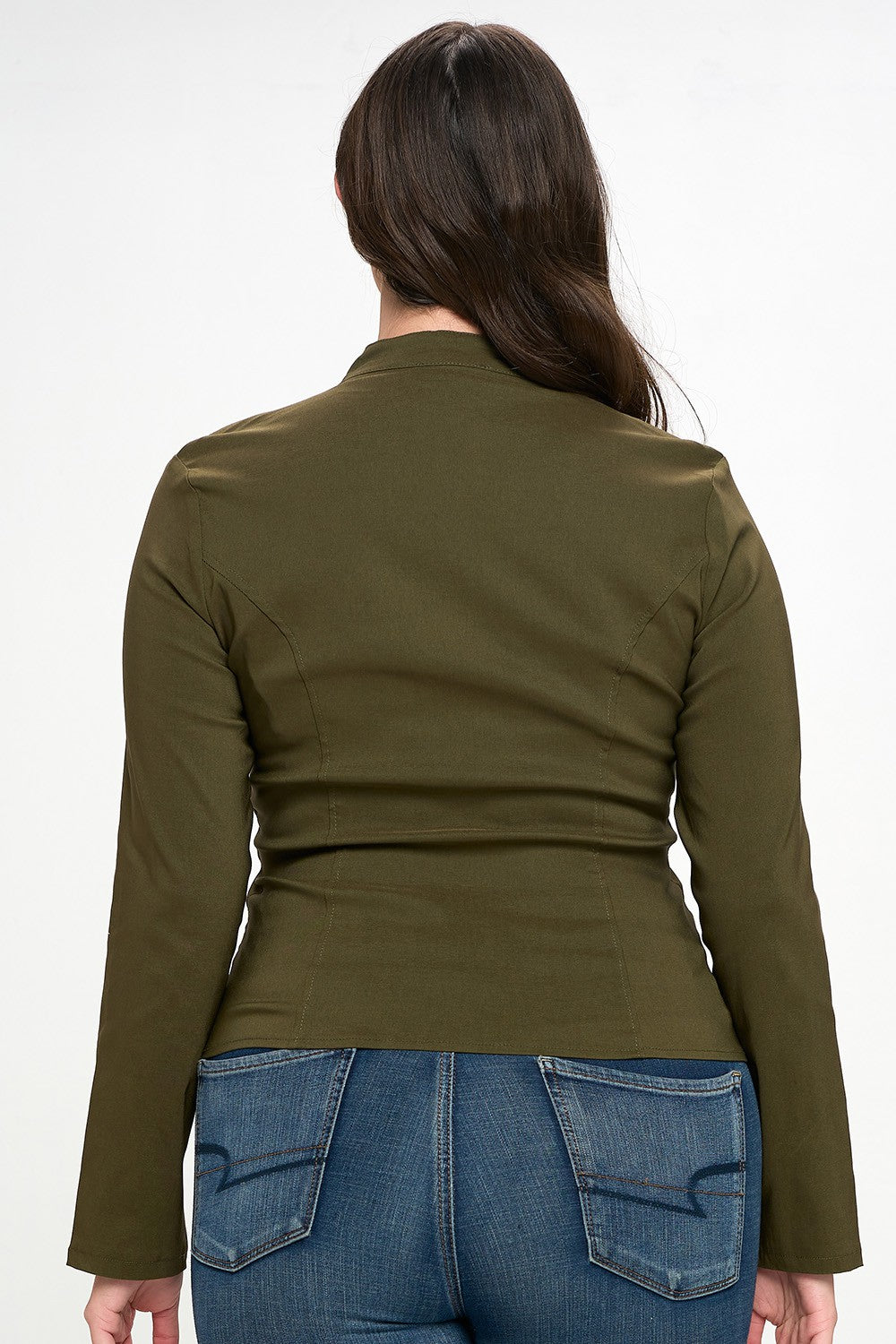 LACE-UP FRONT DETAIL LONG SLEEVE PLUS JACKET