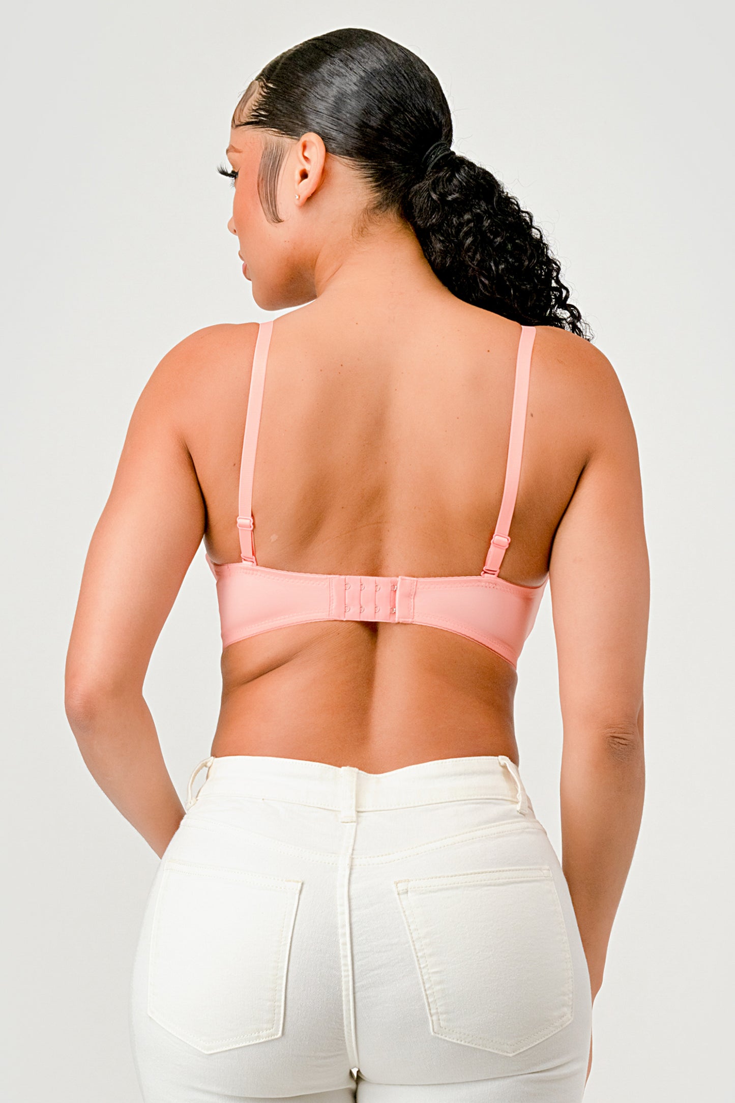 DIAMOND SHAPE CRYSTAL BEADED LACE BRALETTE TOP