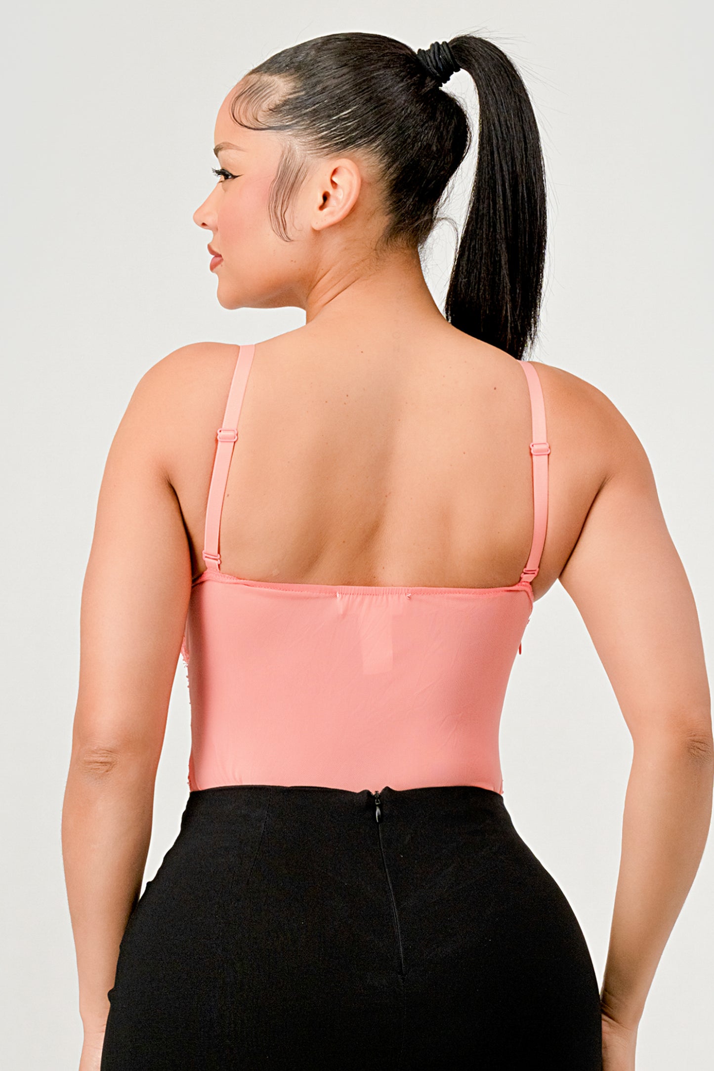 Reigning Lace Beaded Bustier Bodysuit