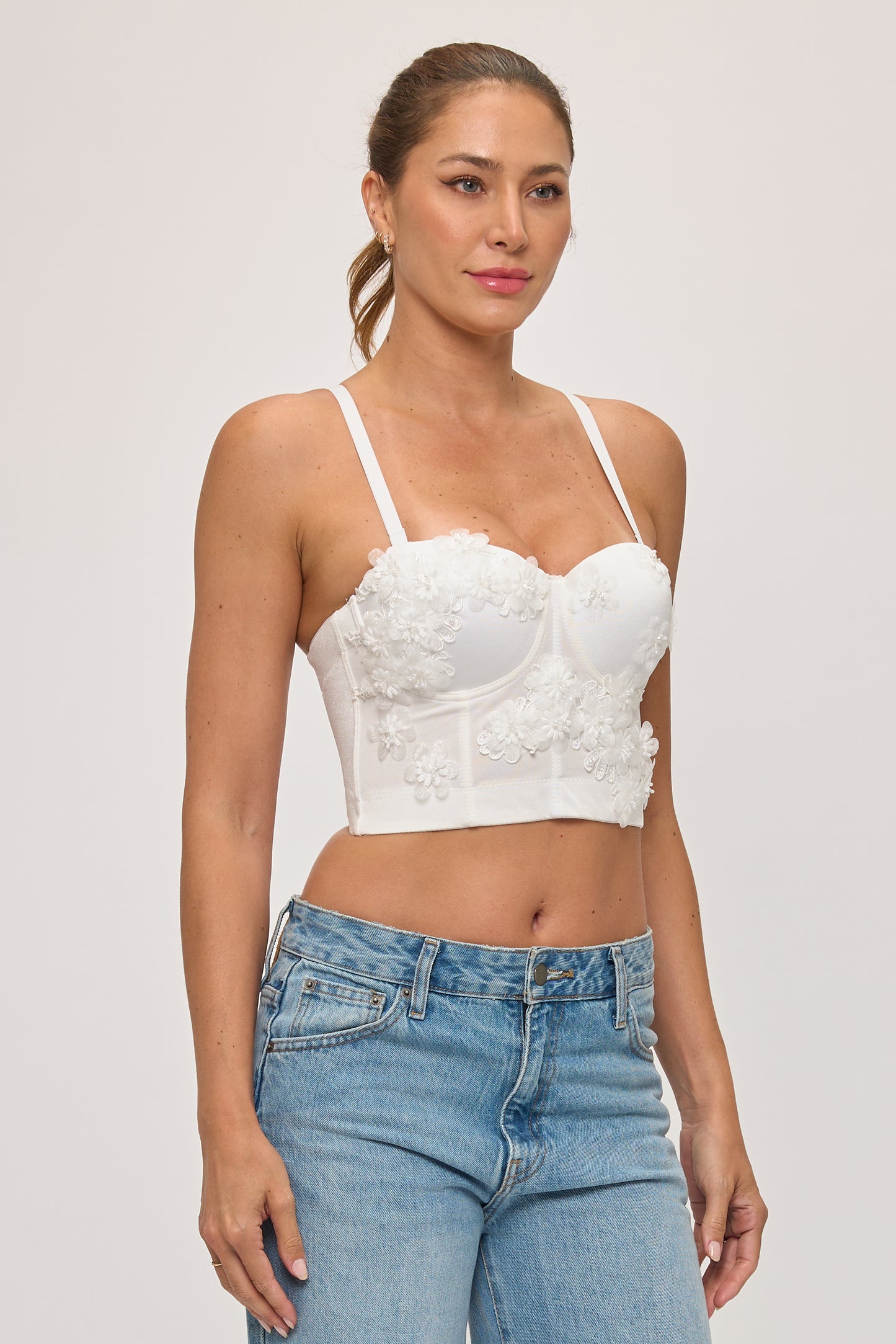 Romantic Blossom 3D Floral Corset Top