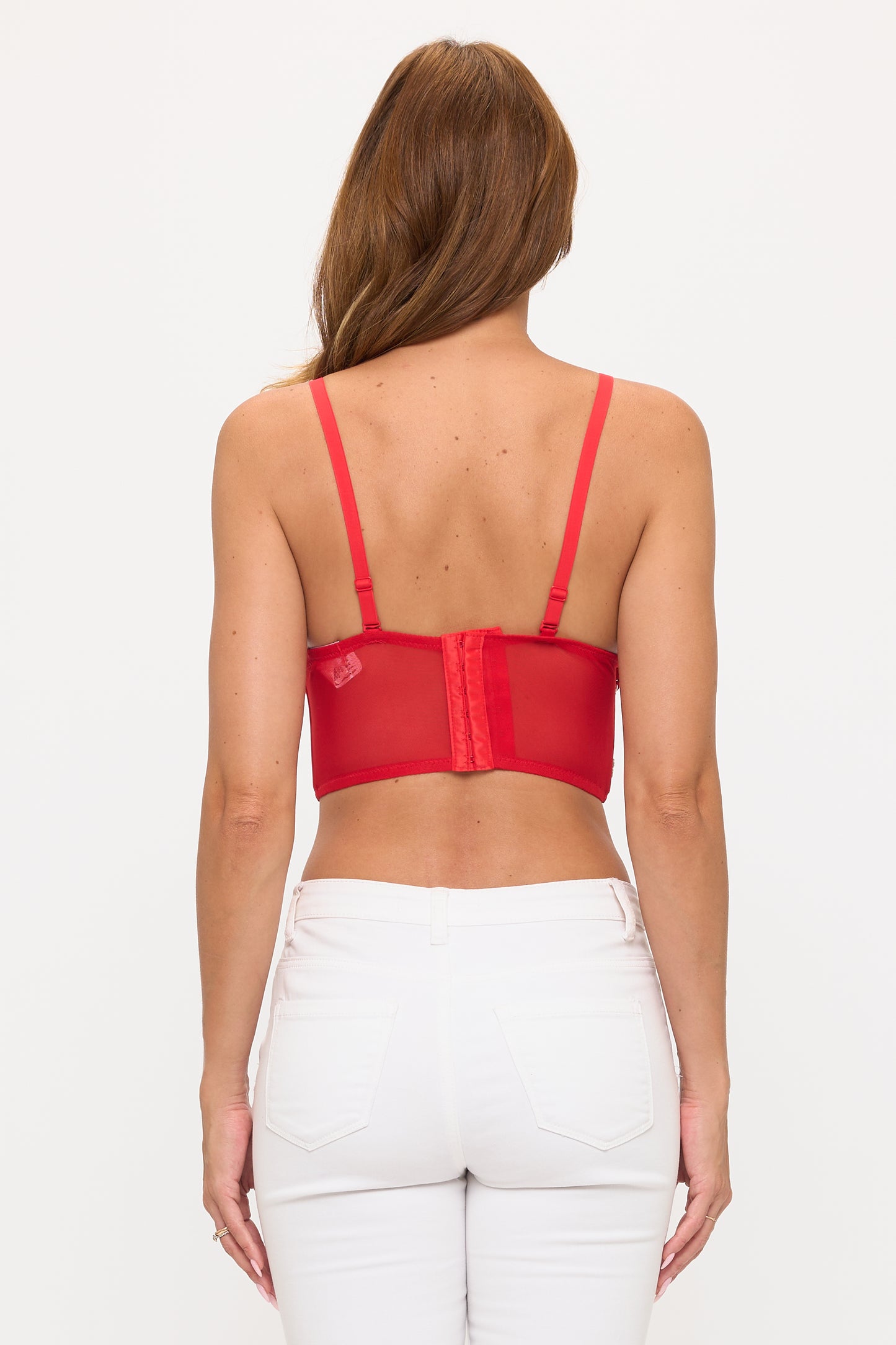 Floral Embellished Corset-Style Bustier