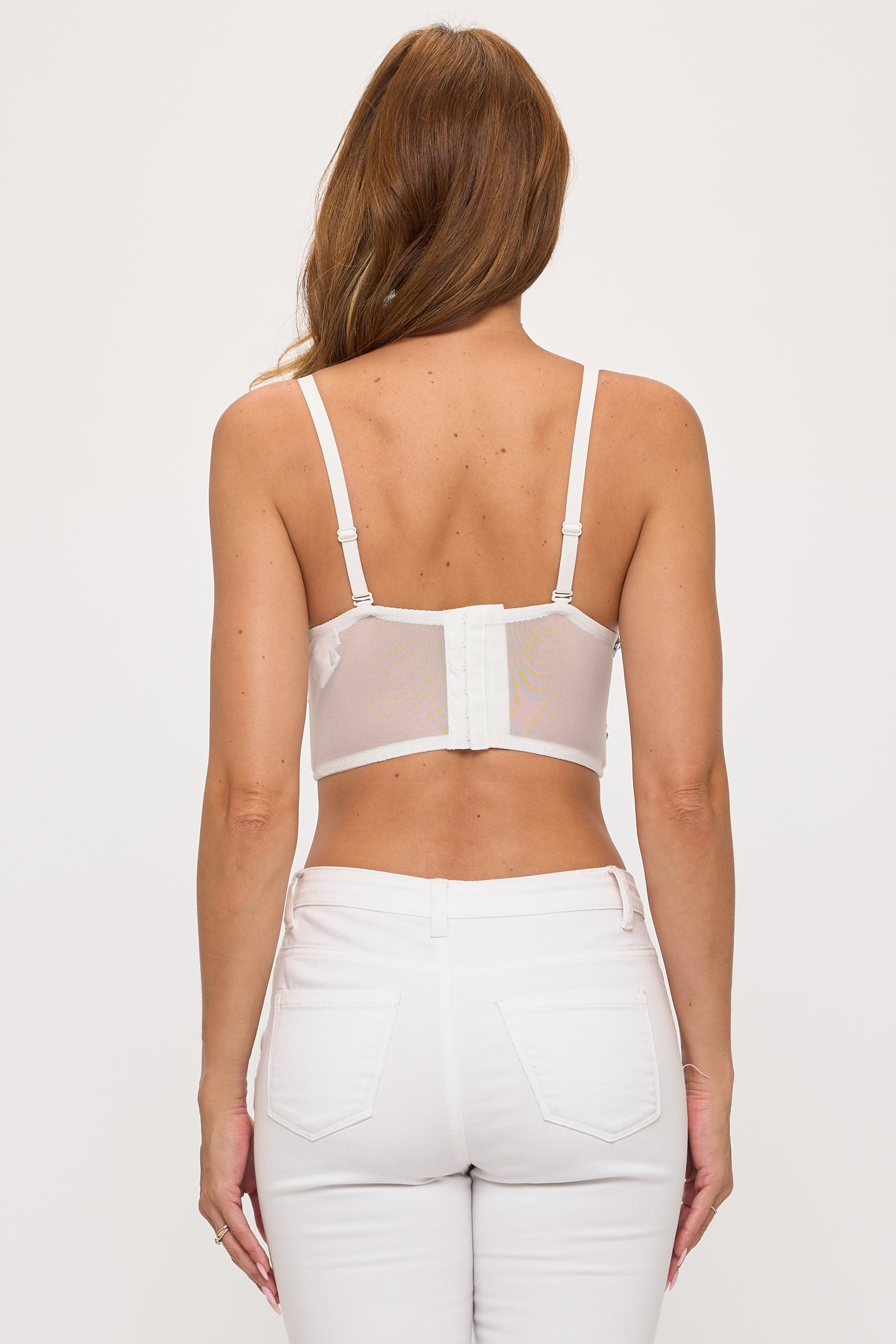 Floral Embellished Corset-Style Bustier