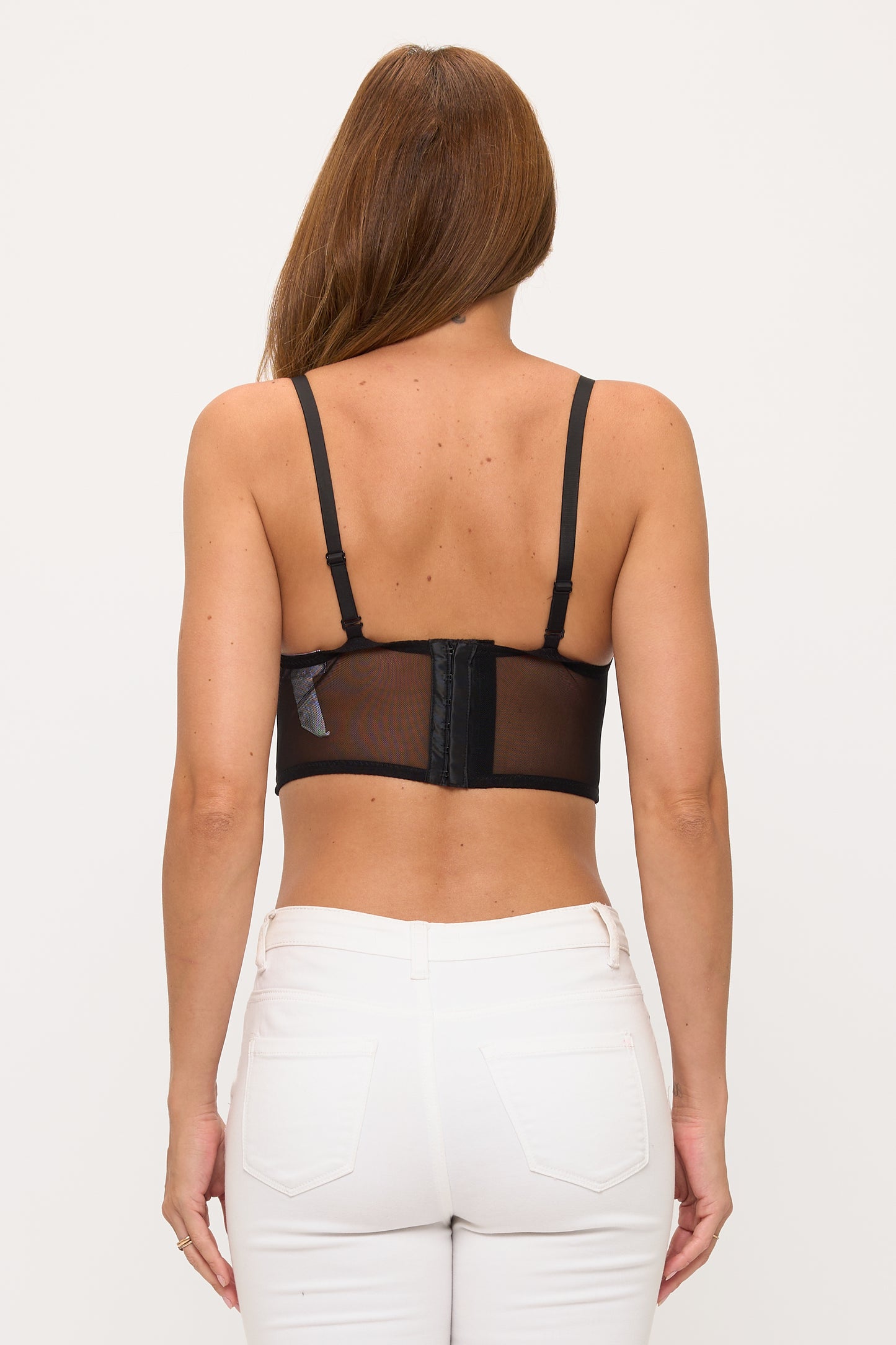 Sexy Crop Bustier Adorned with Multicolor Gems