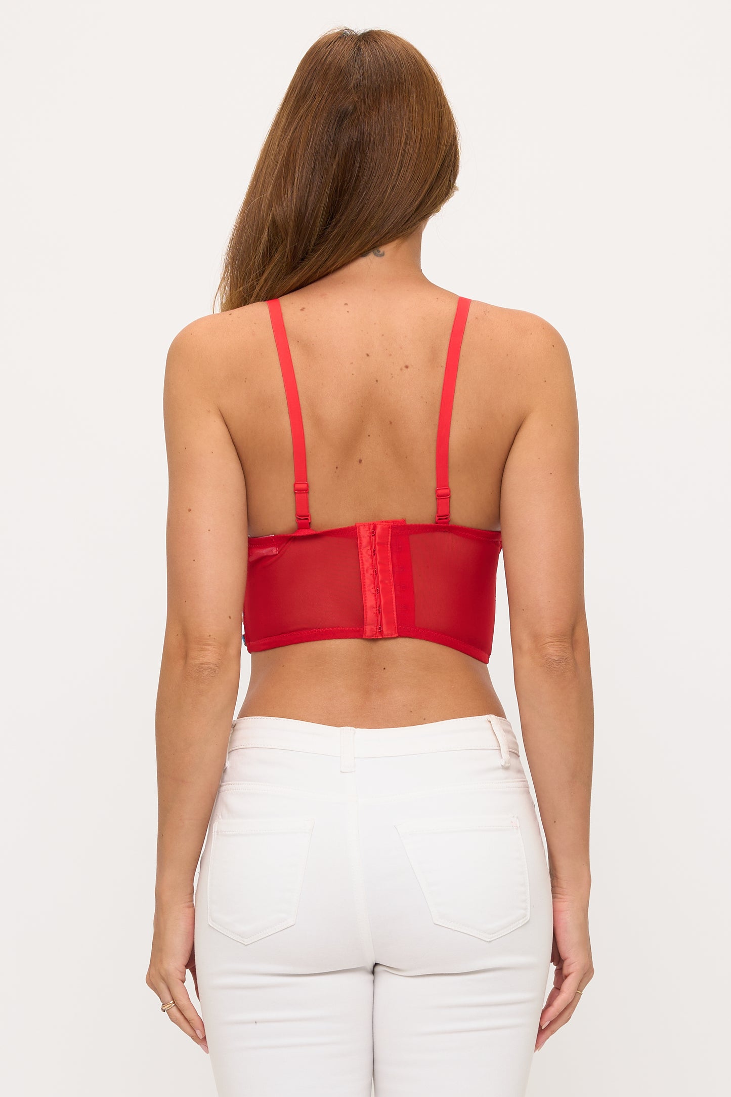 Sexy Crop Bustier Adorned with Multicolor Gems