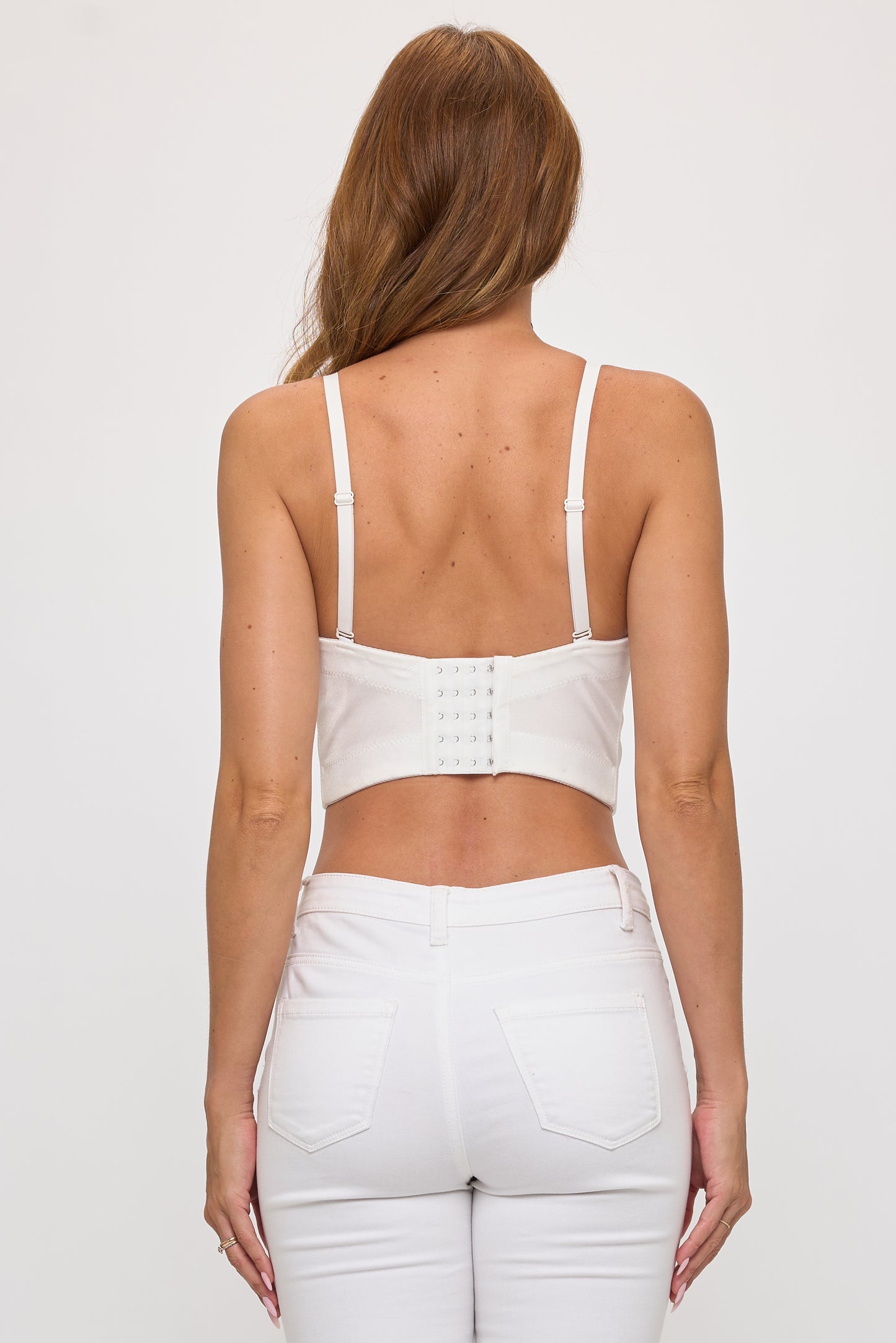 Lace Corset Top with Beaded Leaf Design
