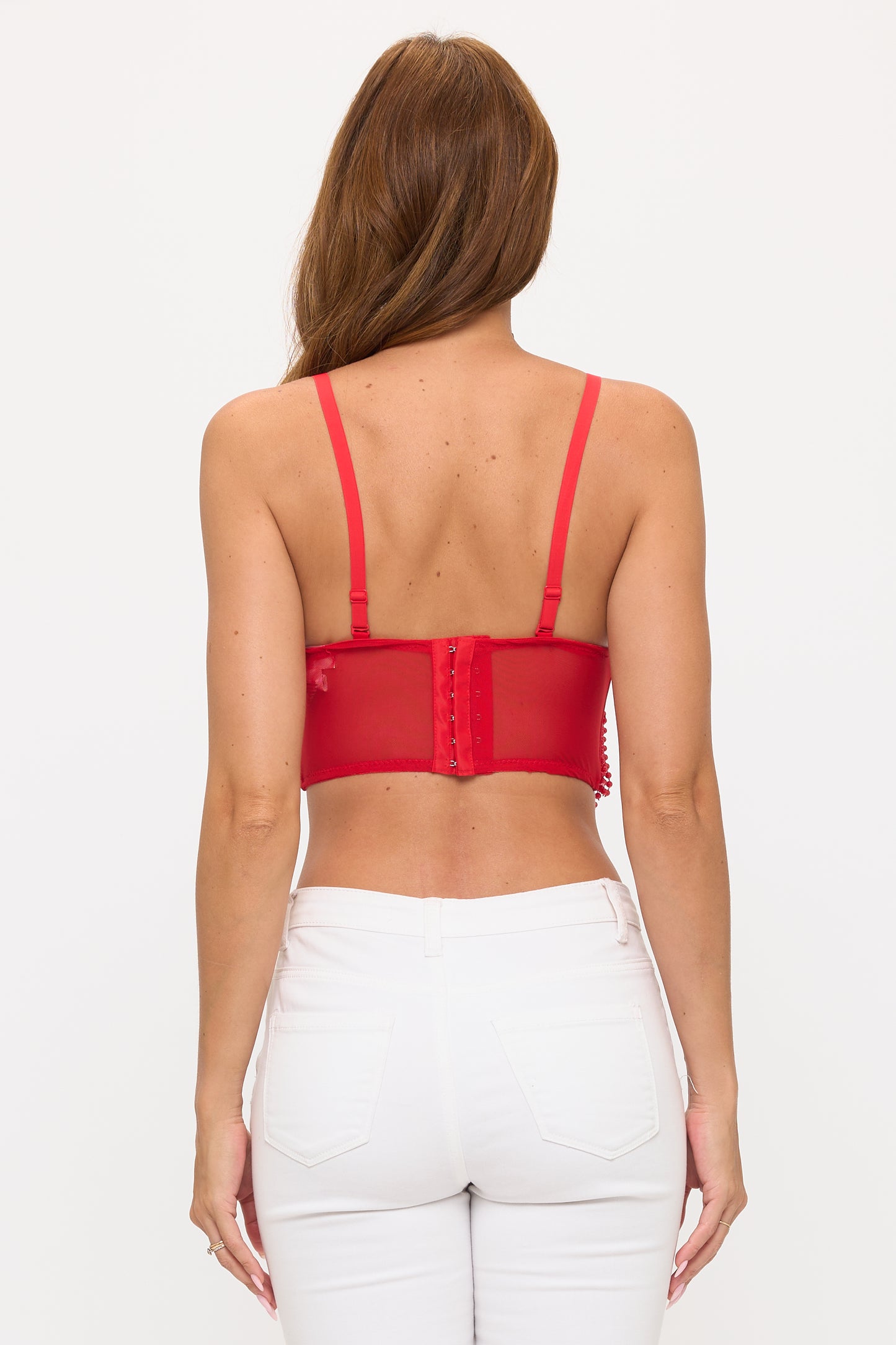 Pearl Fringe Embellished Corset Top