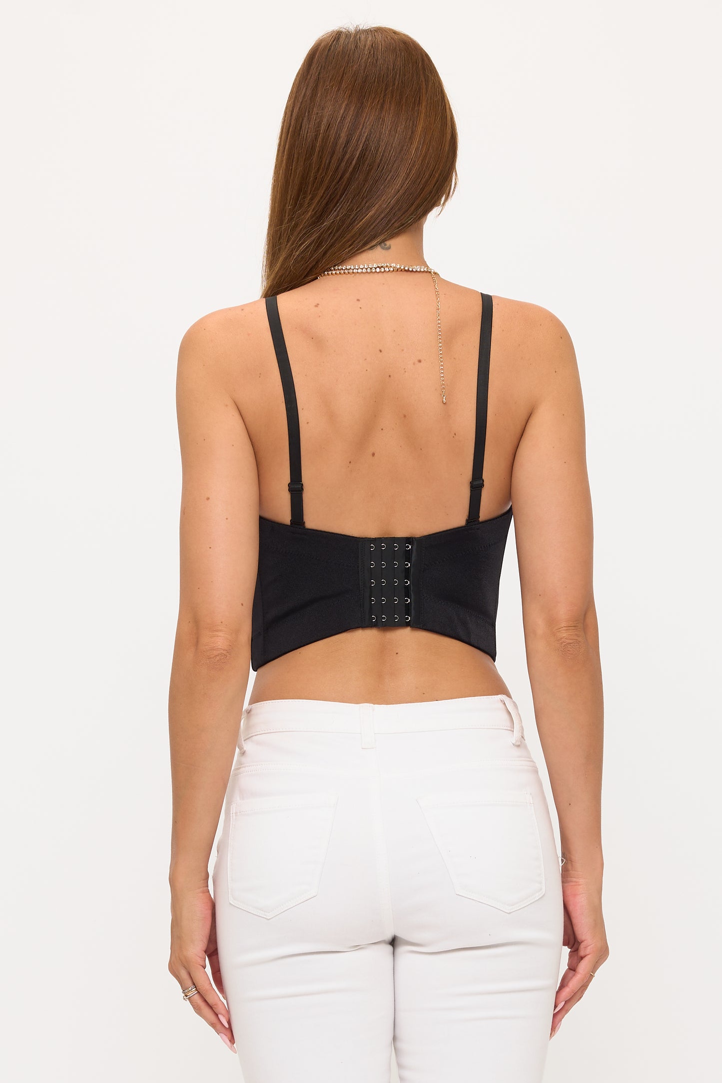 Midnight Glam Rhinestone Bustier Top