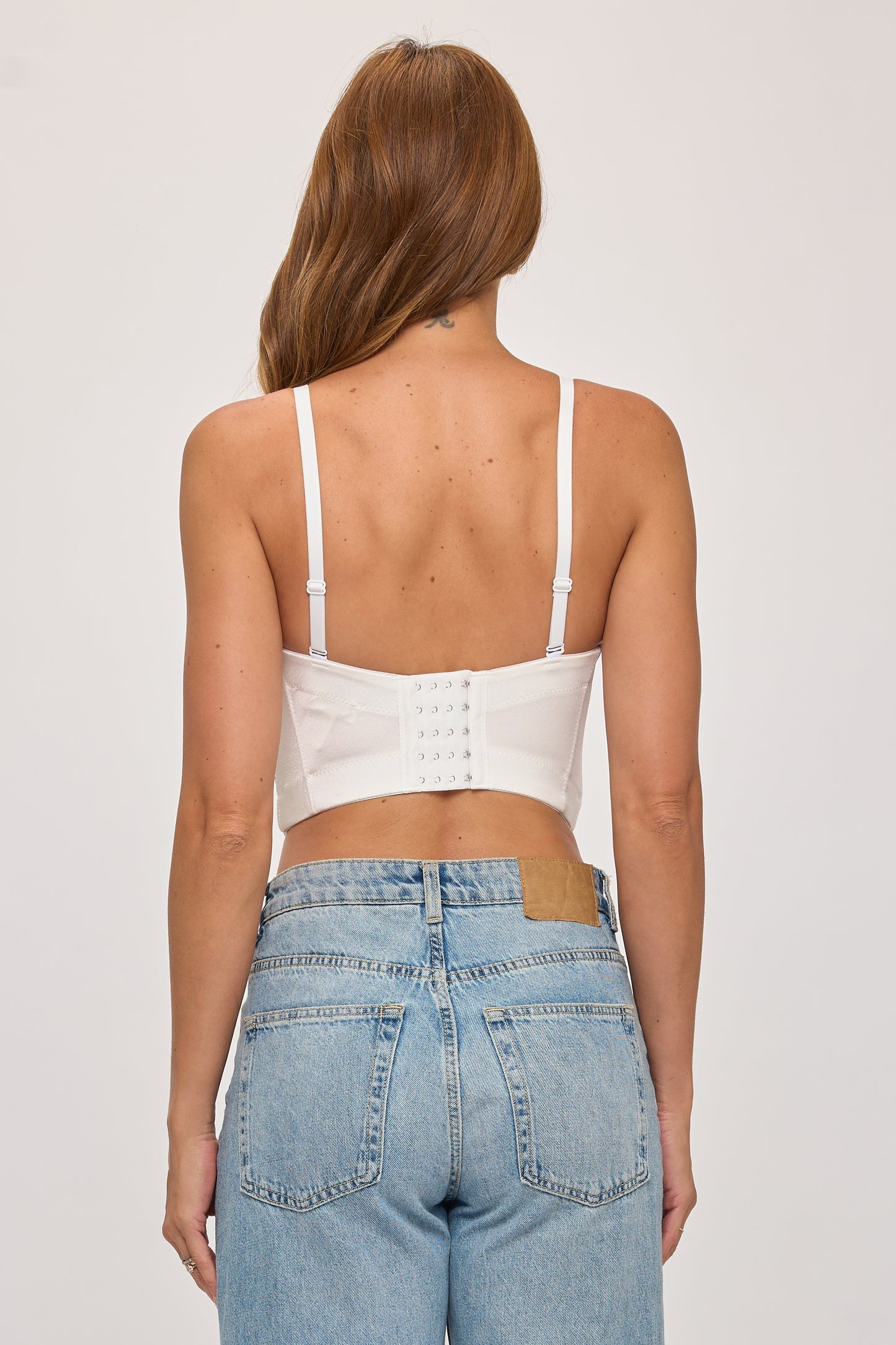 Statement Beaded Flower Bustier Crop Top