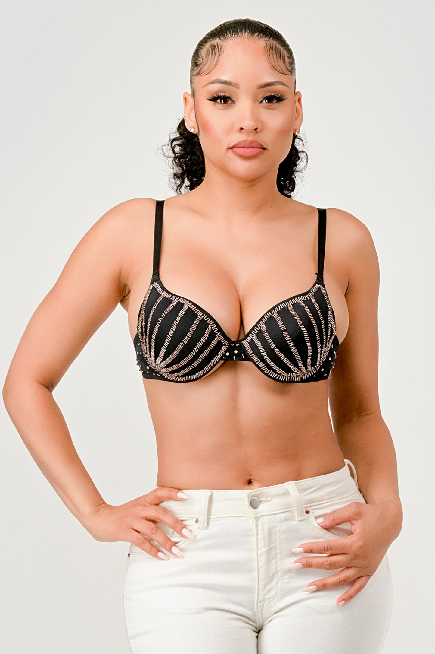 RHINESTONE SEQUIN DETAIL BRA_D6952