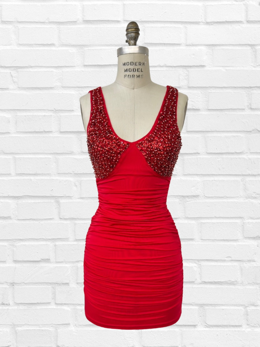 RHINESTONE CONTRAST DRESS