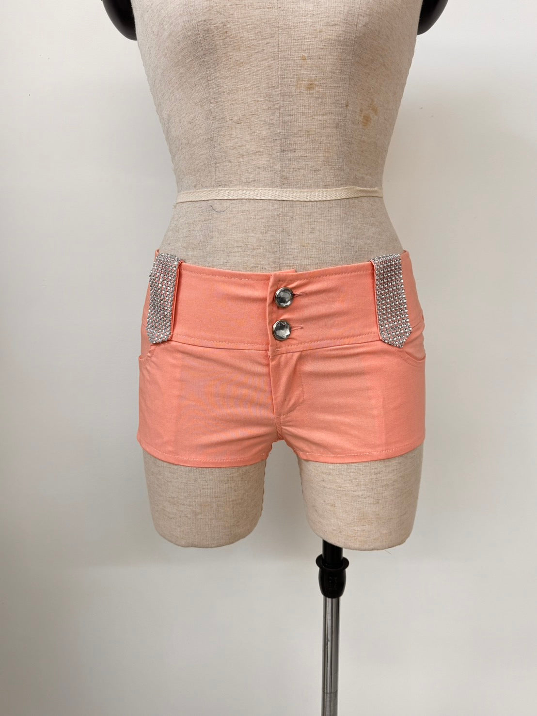 RHINESTONE EMBELLISHED MINI SHORTS_D6756