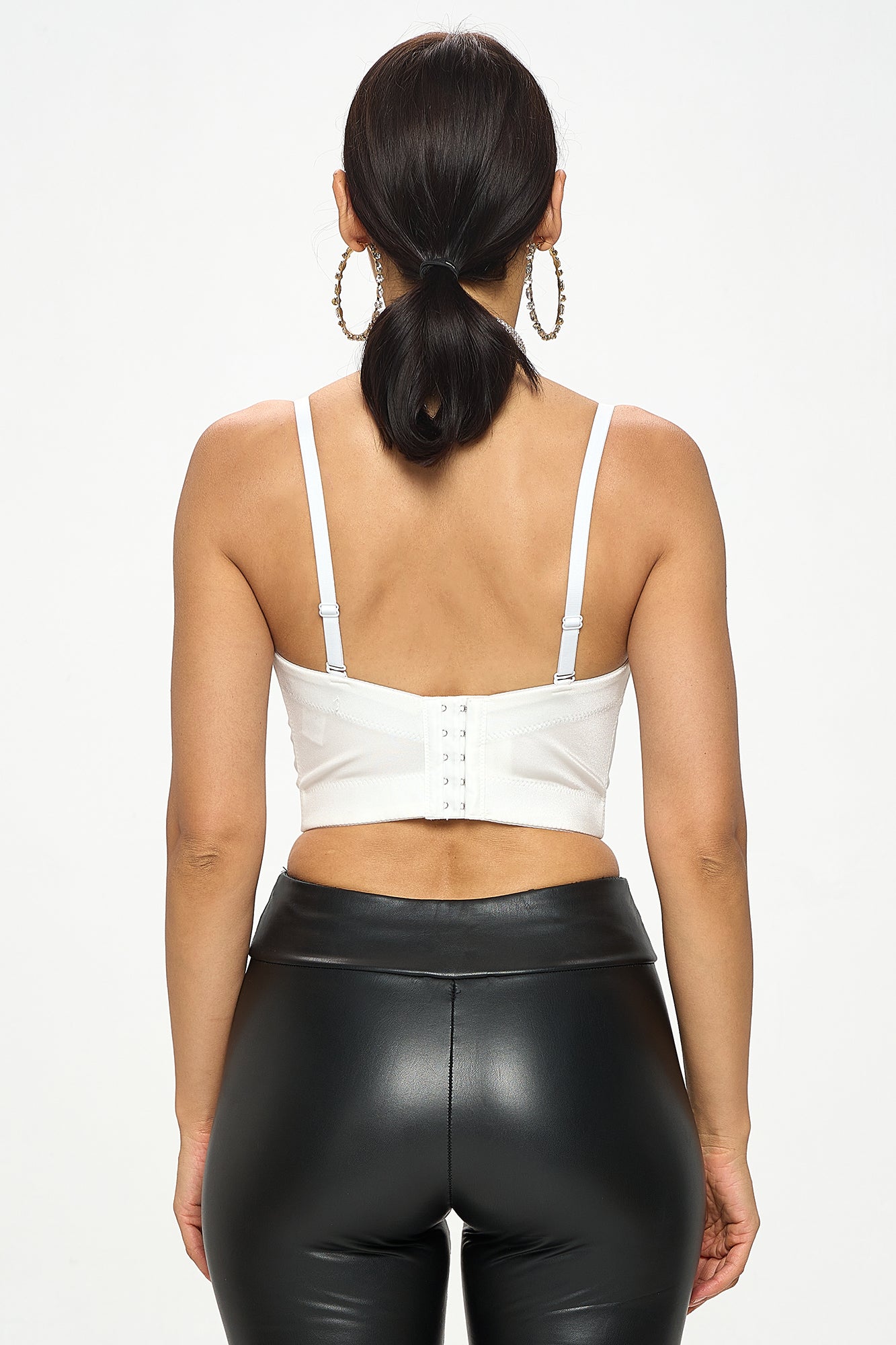 CRYSTAL RHINESTONE EMBELLISHED BUSTIER CROP TOP_D7249