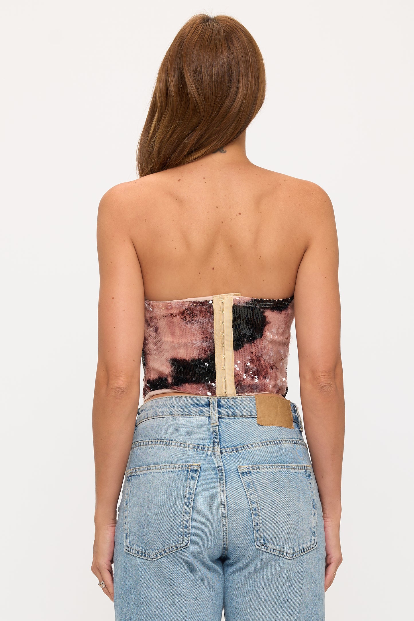 Shimmer Sequin Croset Crop Top