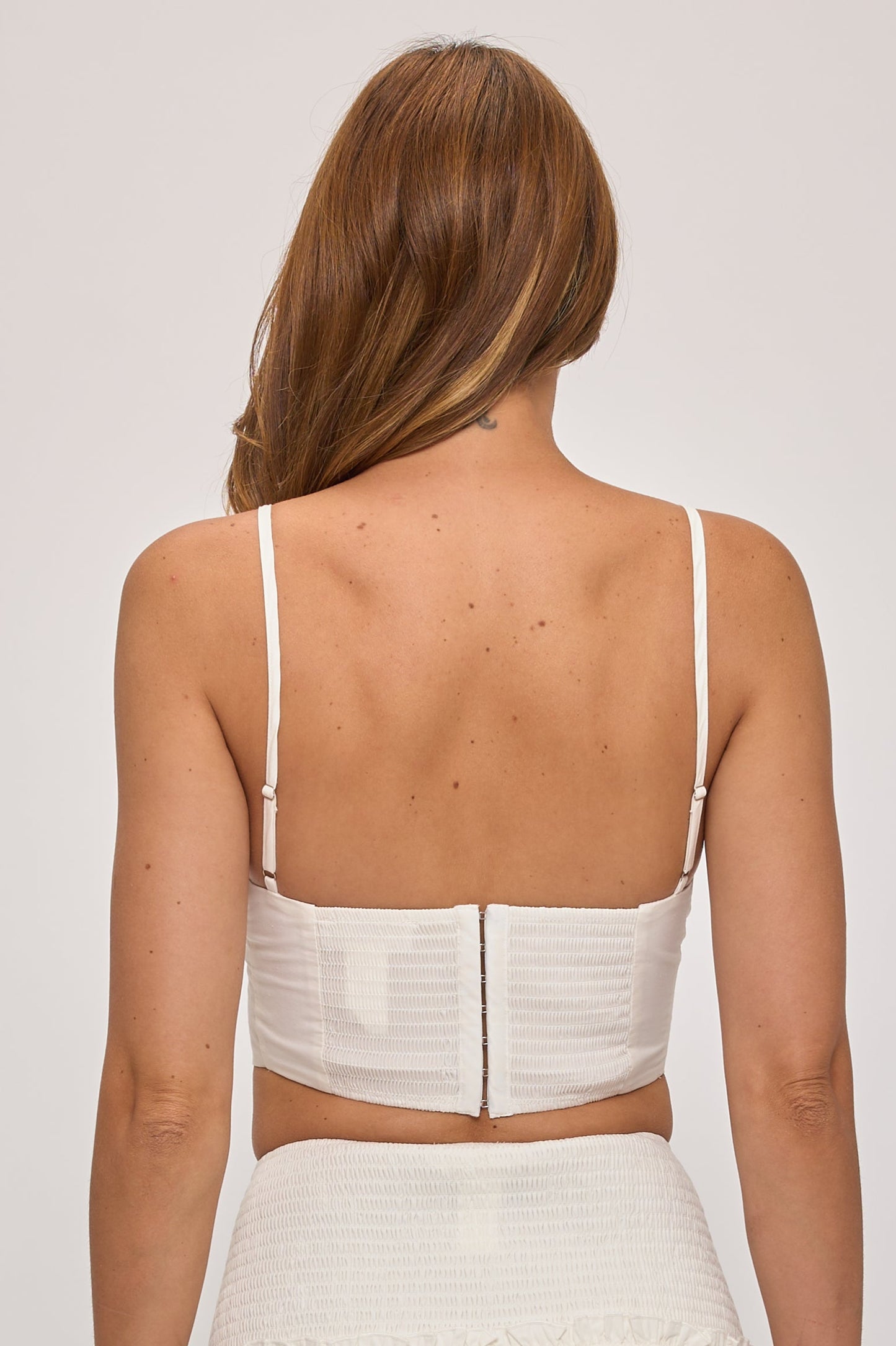 Ruched Lace-Up Crop Corset Top