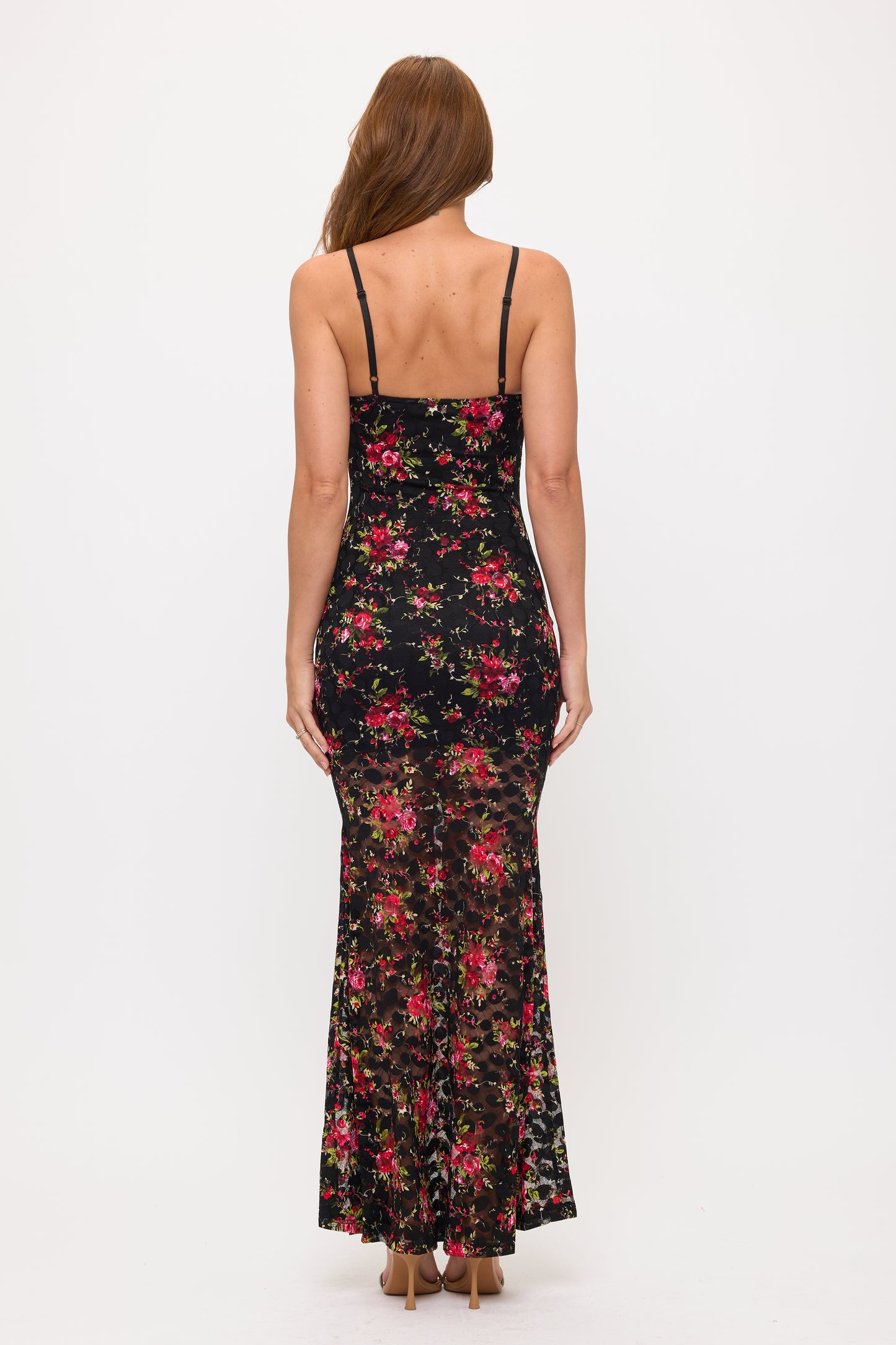 Floral Print Cut-Out Maxi Dress