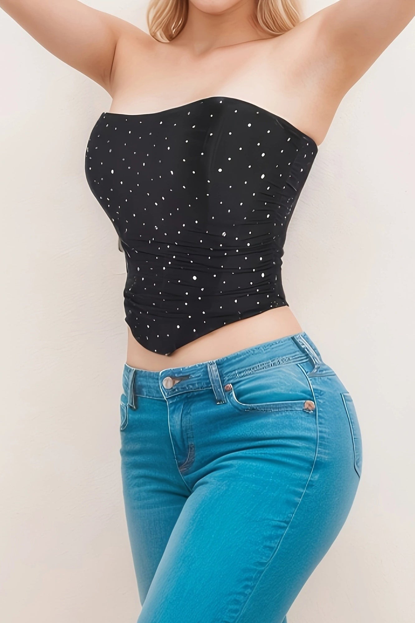 Sparkly Back Lace-Up Corset Top