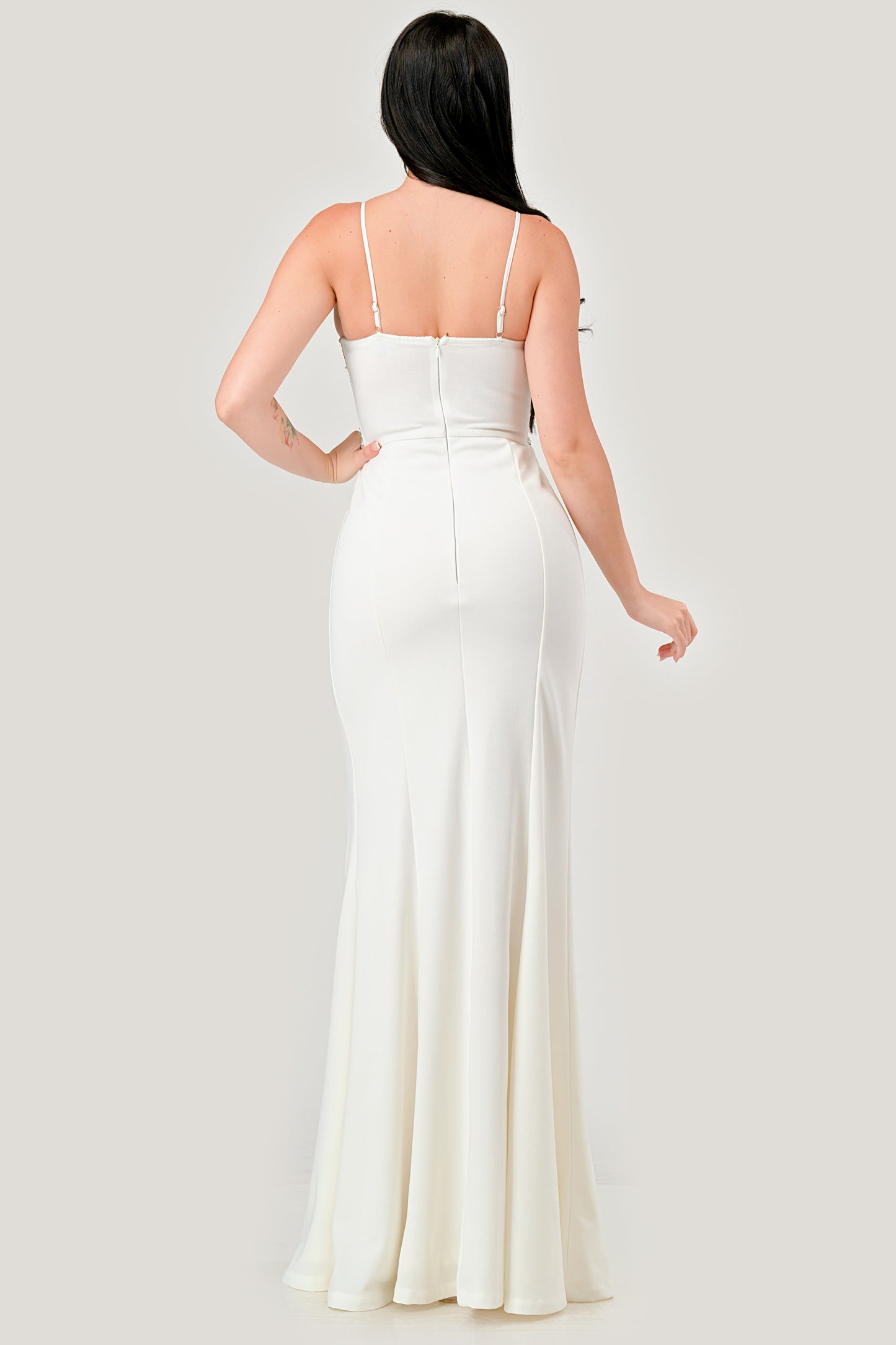 Luxe Allure Beaded Rhinestone Bustier Maxi Dress_DSA6629