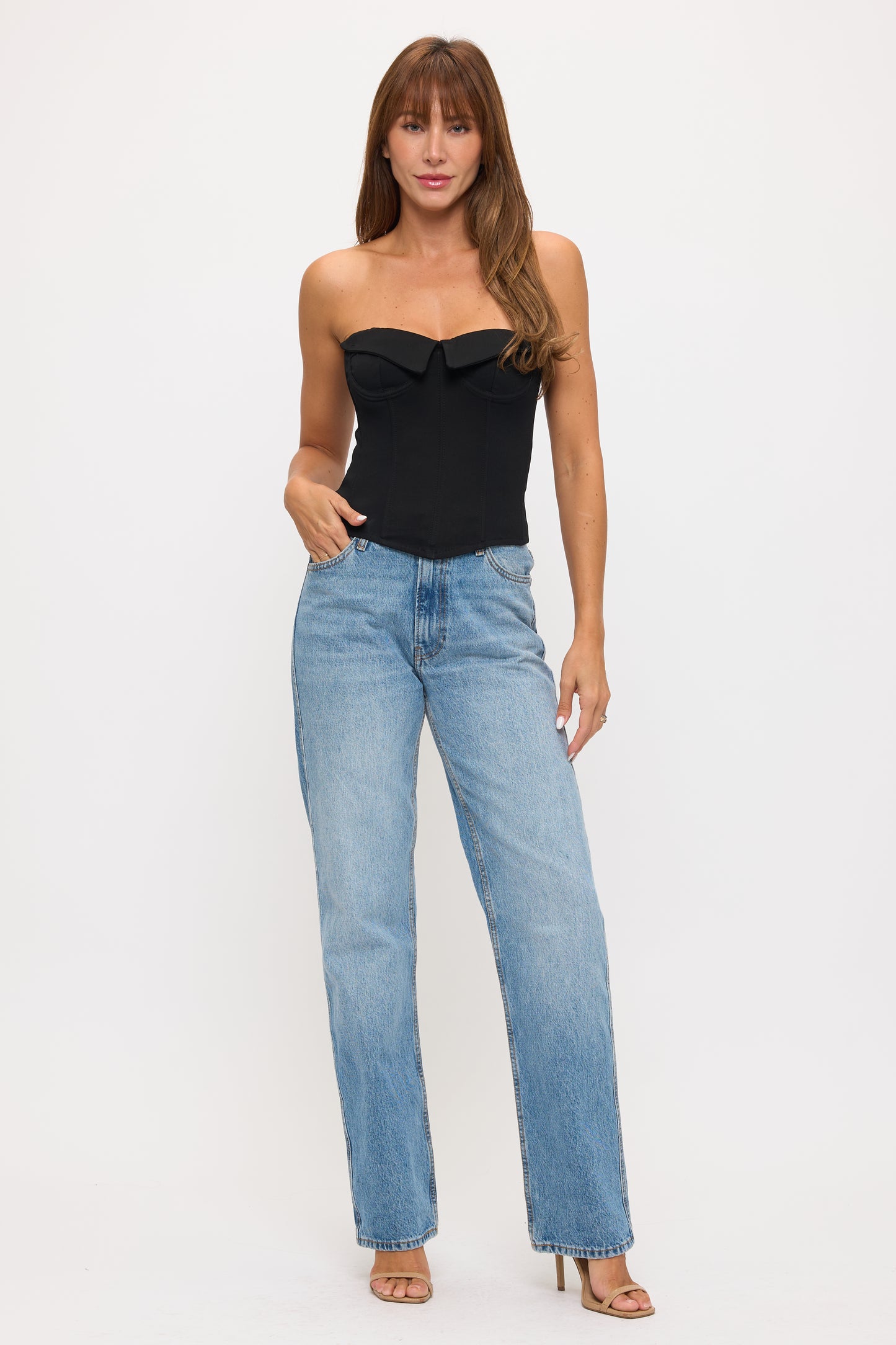 Structured Bustier with Unique Collar Detail