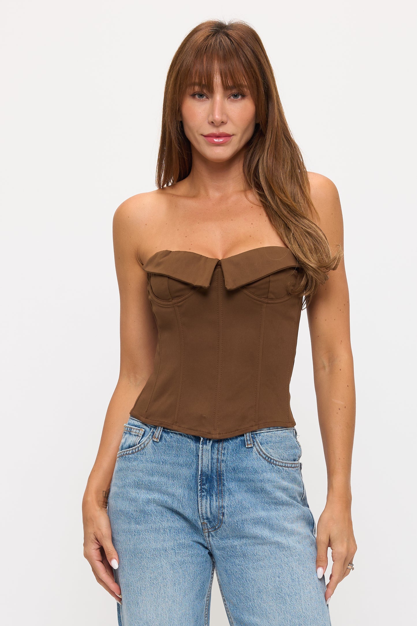 Structured Bustier with Unique Collar Detail