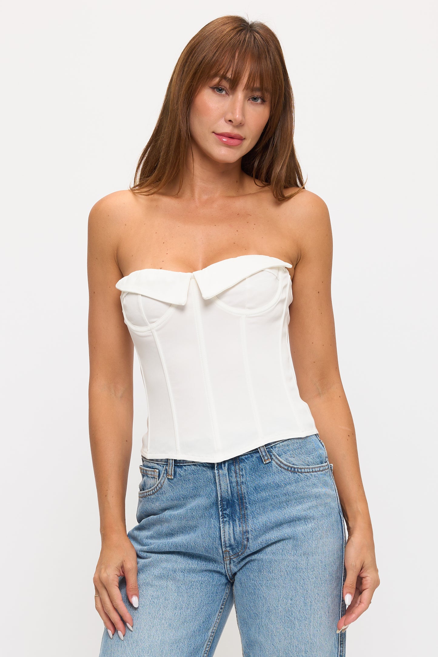 Structured Bustier with Unique Collar Detail