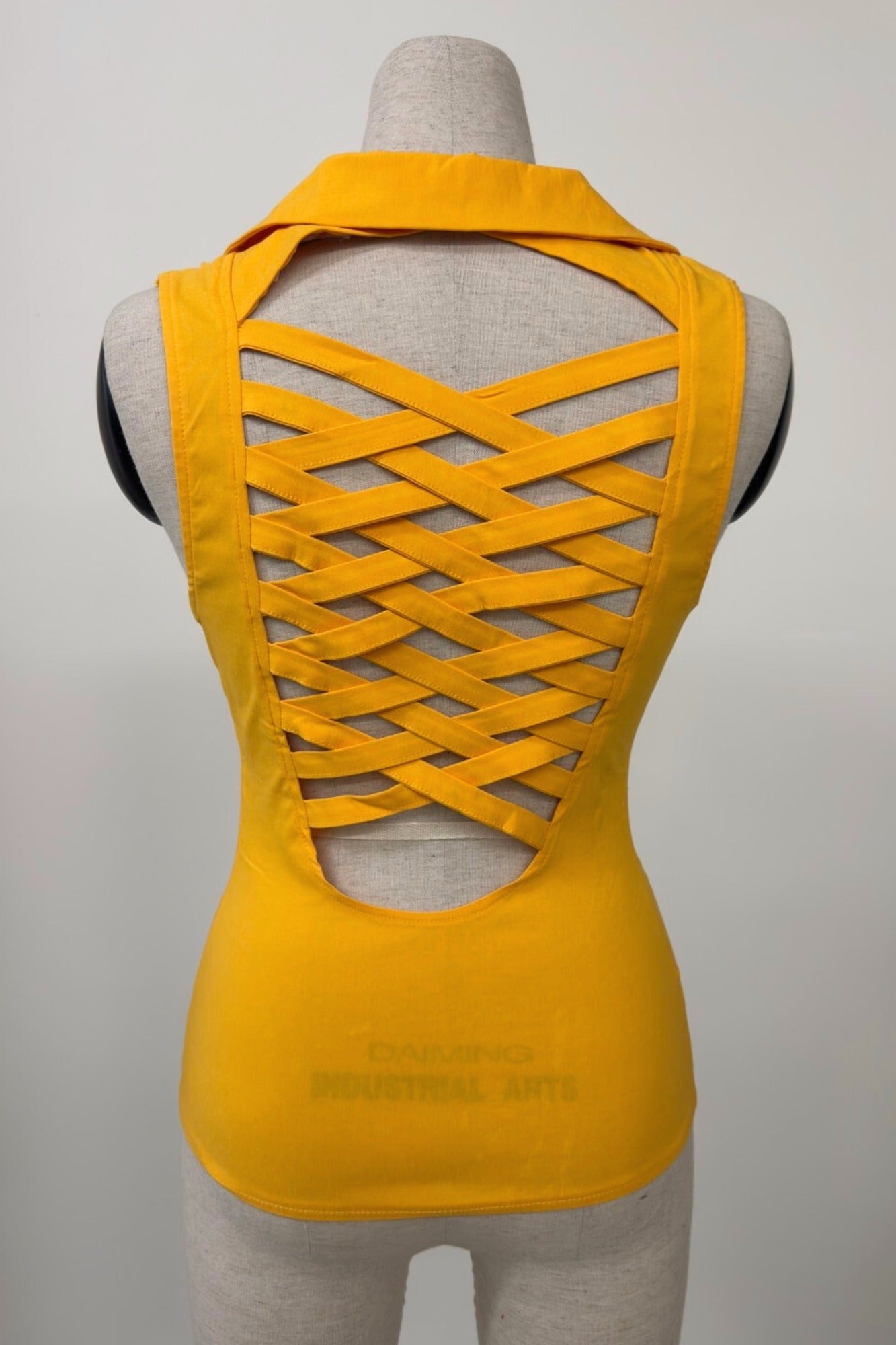 LACE UP DETAIL FRONT COLLARED TANK TOP