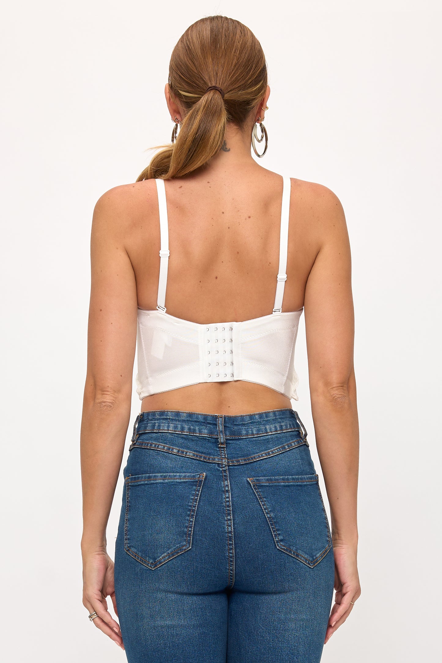 3D Floral Bustier Top with Sculpted Petals