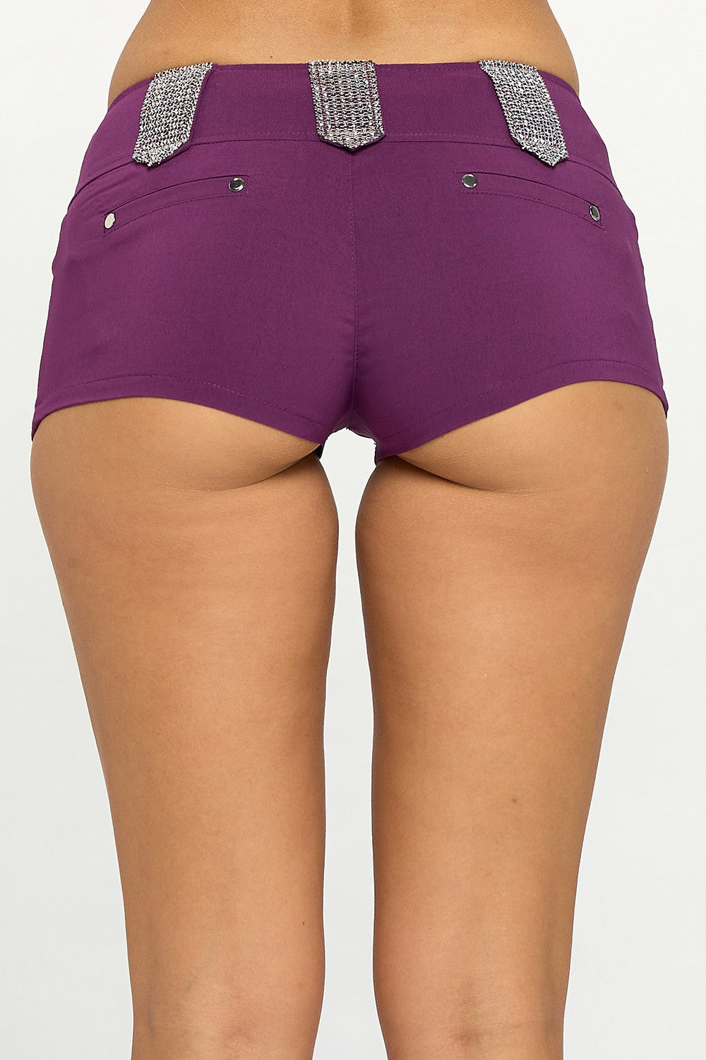 RHINESTONE EMBELLISHED MINI SHORTS_D6756