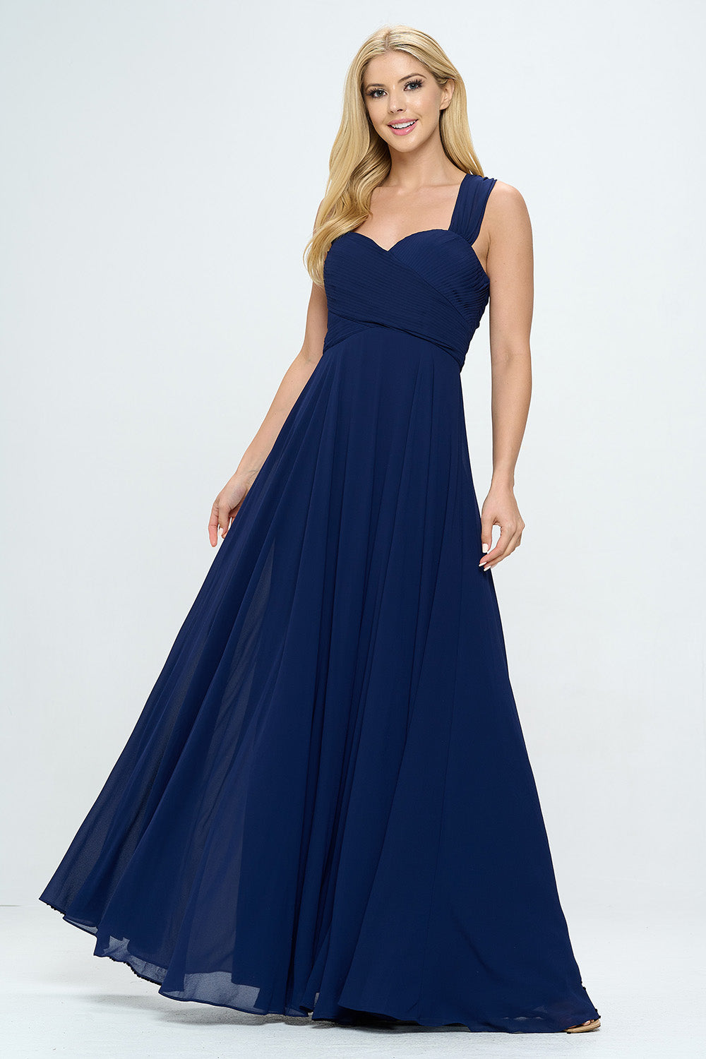 PLEATED BODICE MAXI DRESS