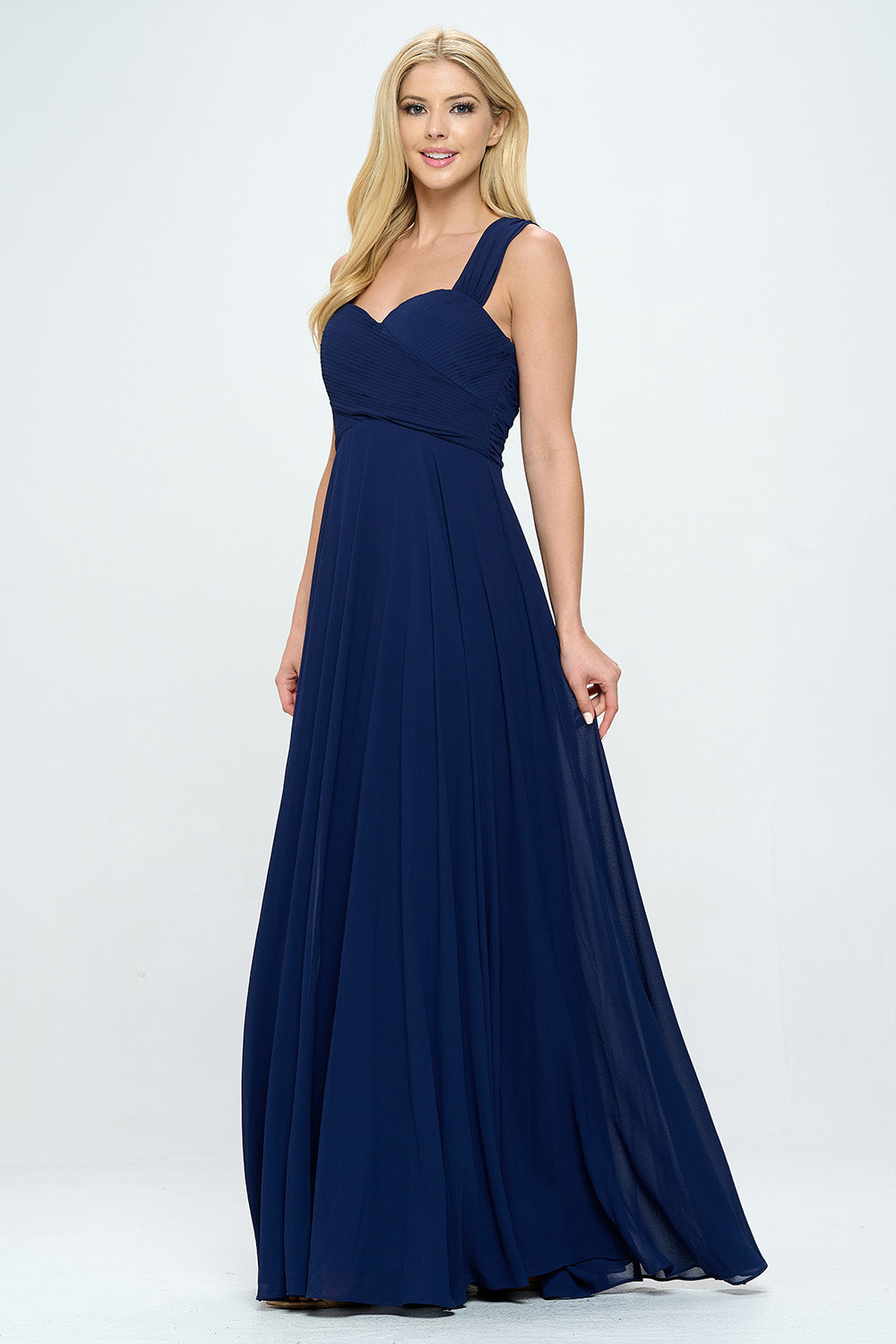 PLEATED BODICE MAXI DRESS