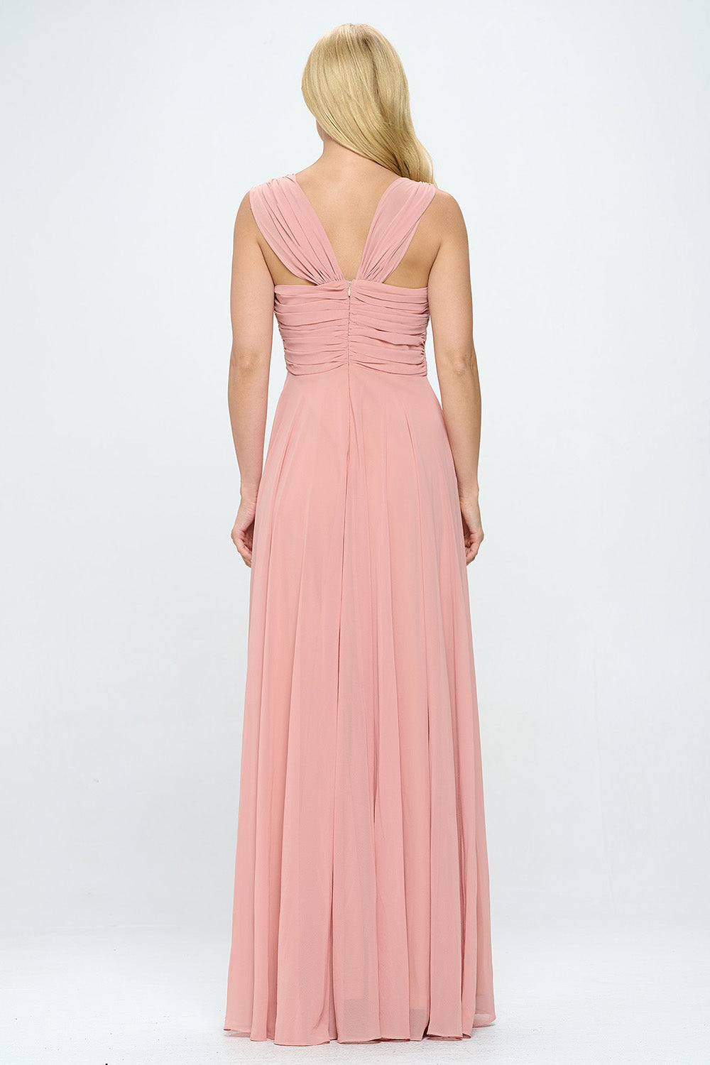 PLEATED BODICE MAXI DRESS