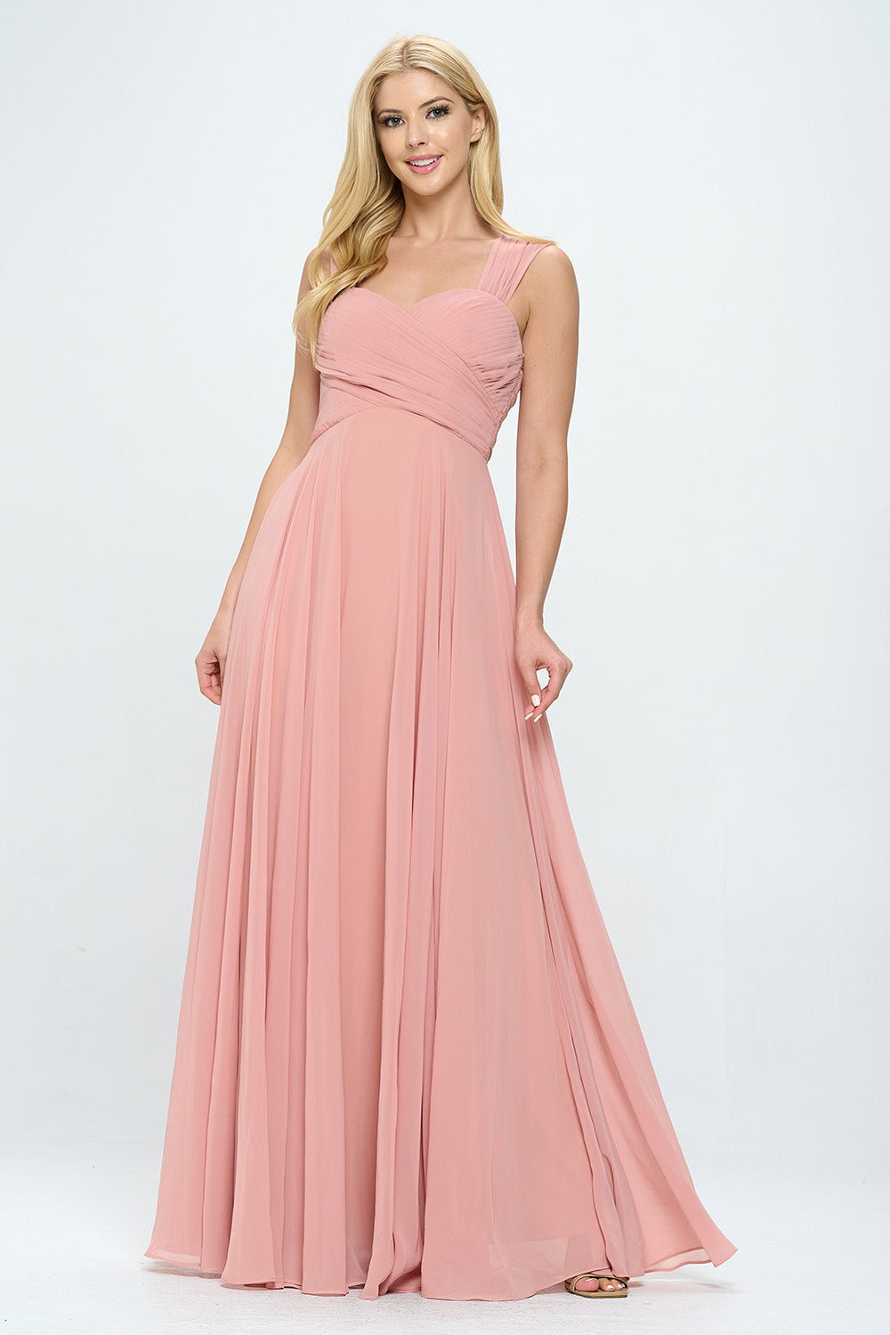 PLEATED BODICE MAXI DRESS