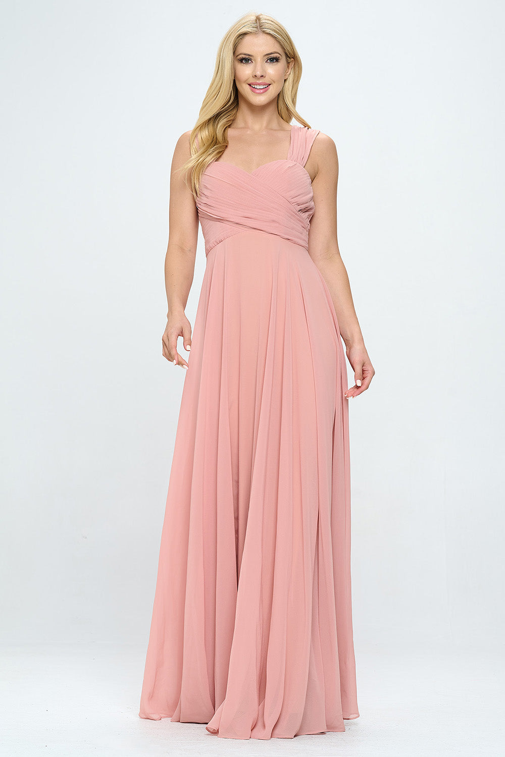 PLEATED BODICE MAXI DRESS