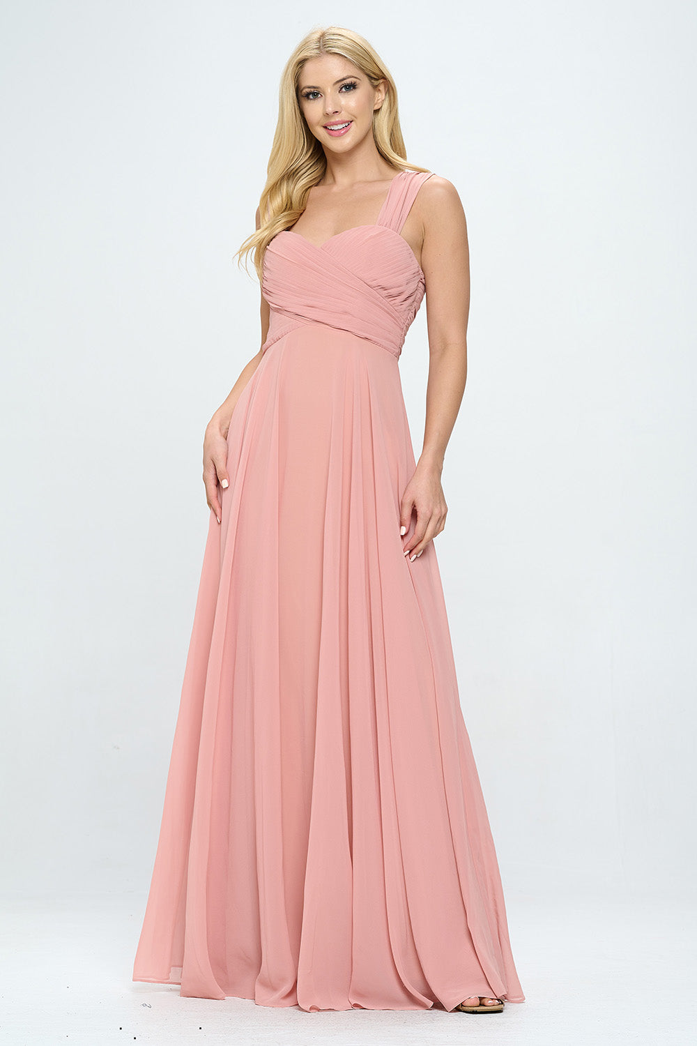 PLEATED BODICE MAXI DRESS