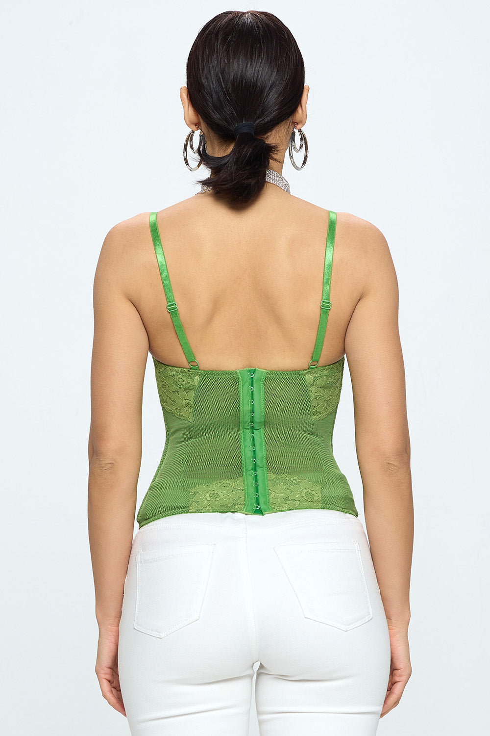 P. LACE BONING MESH CORSET_D1391