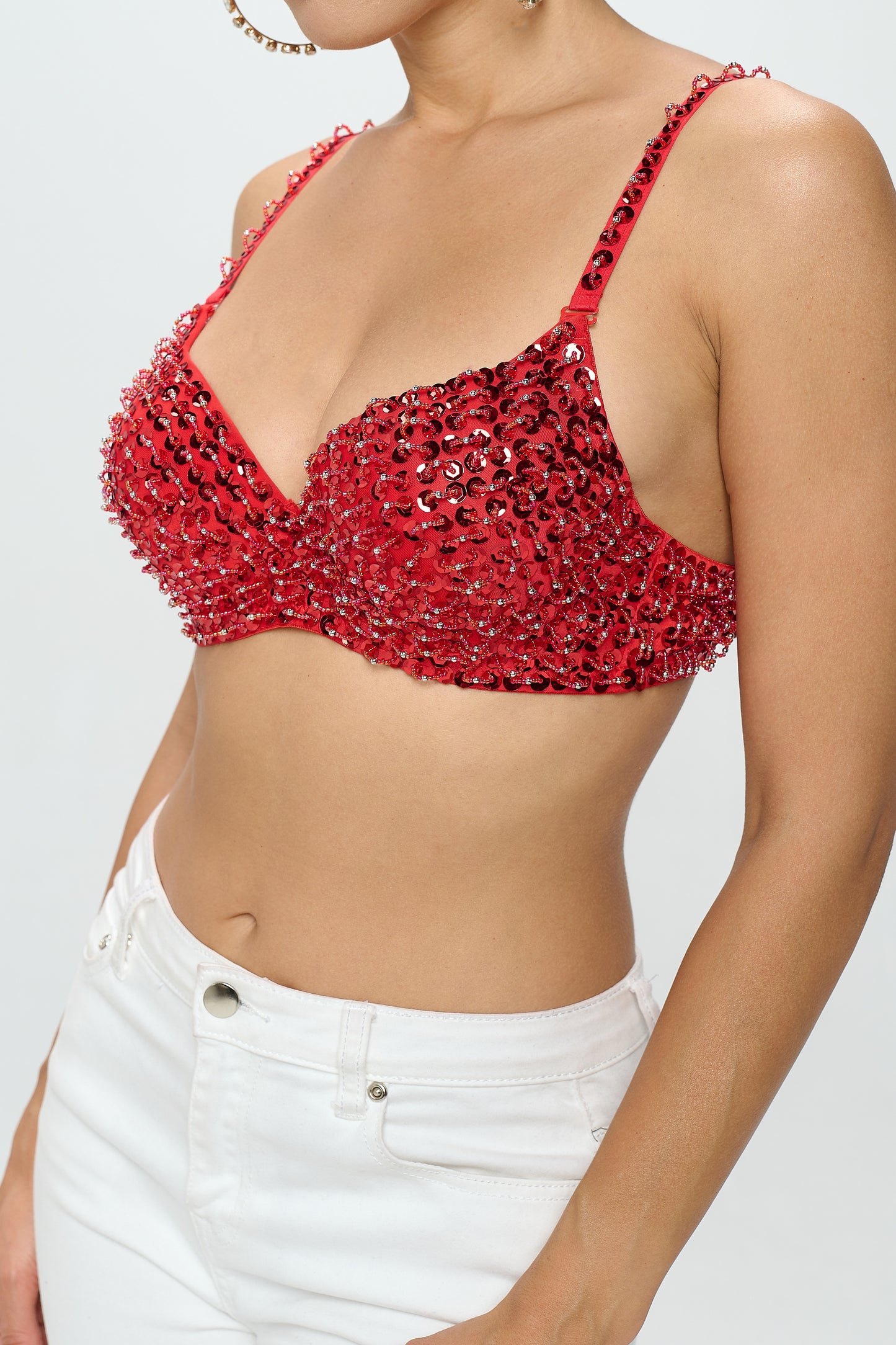 SEQUIN EMBELLISHED BRA(LARGE 3PCS)_D6485