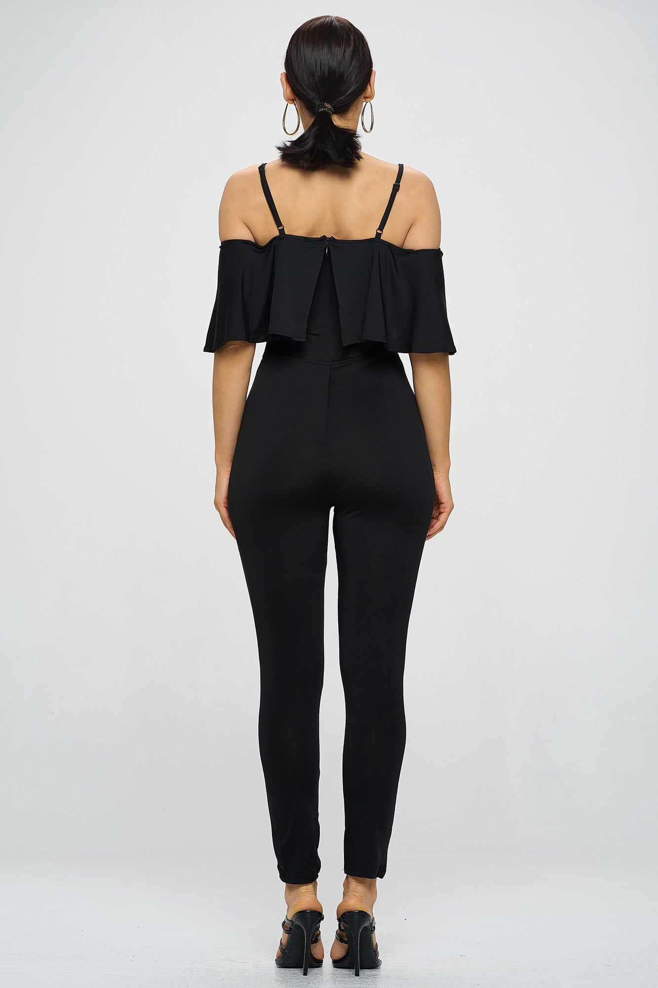 OFF SHOULDER FRILL JUMPSUIT