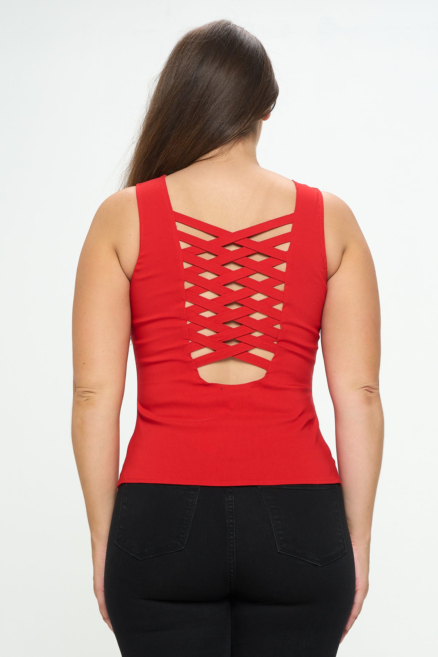 LACE-UP FRONT DETAIL CROSS HATCH BACK PLUS TOP