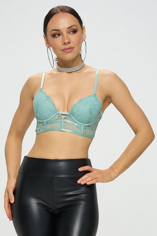 LACE CAGE PADDED BRALETTE