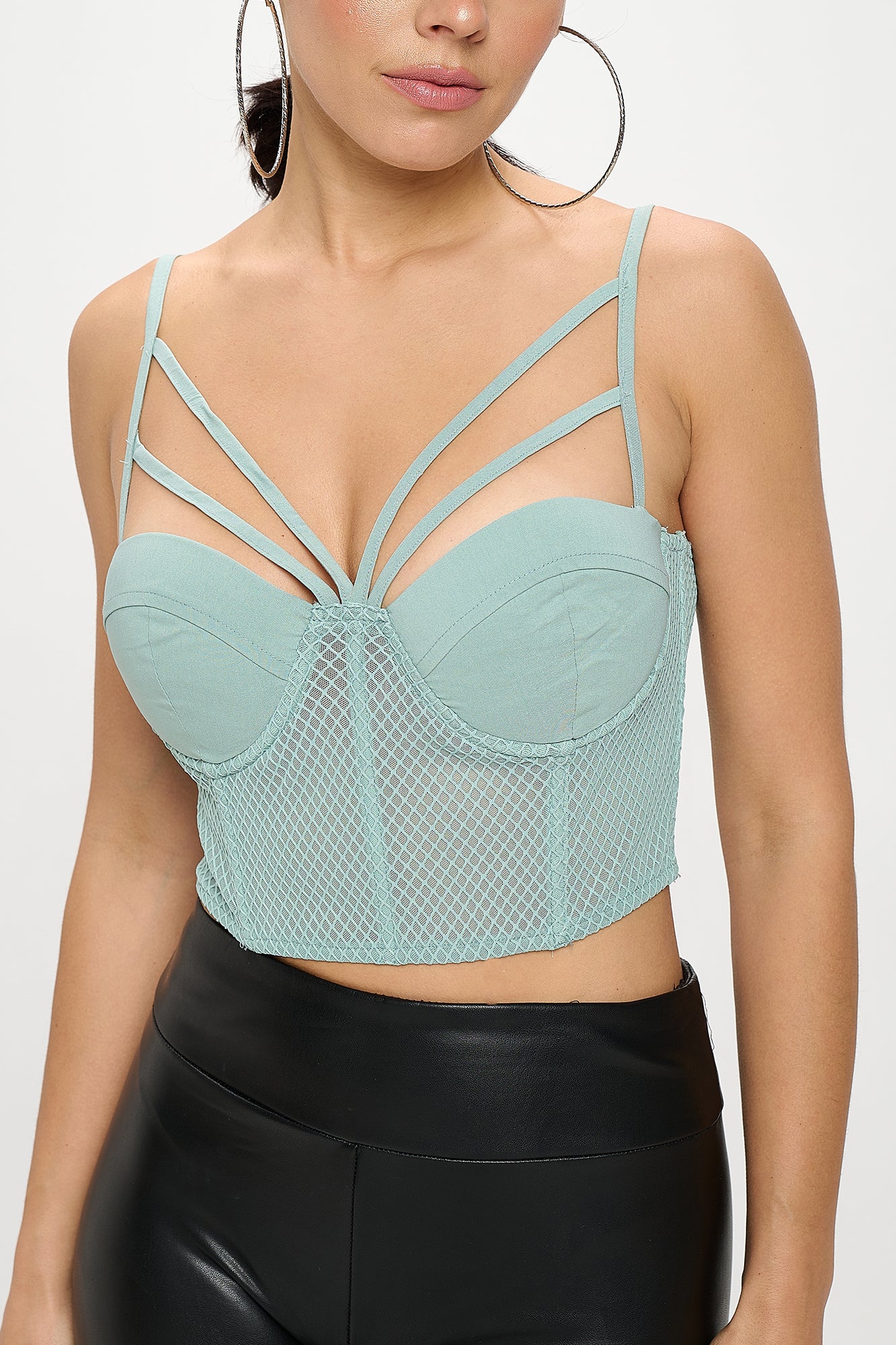 HARNESS DETAIL CORSET BODICE CROP TOP