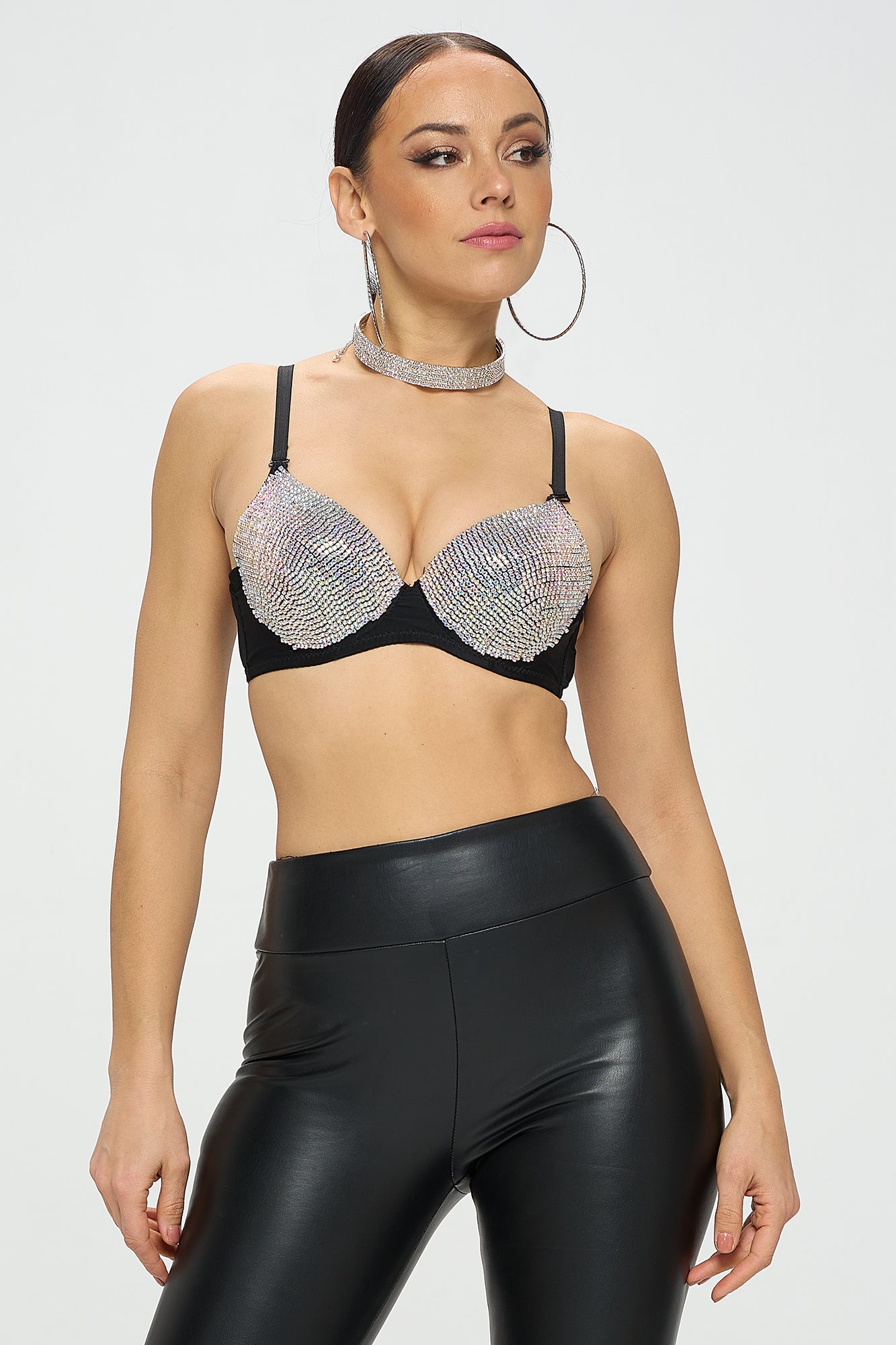 RHINESTONE EMBELLISHED BRA_D6957