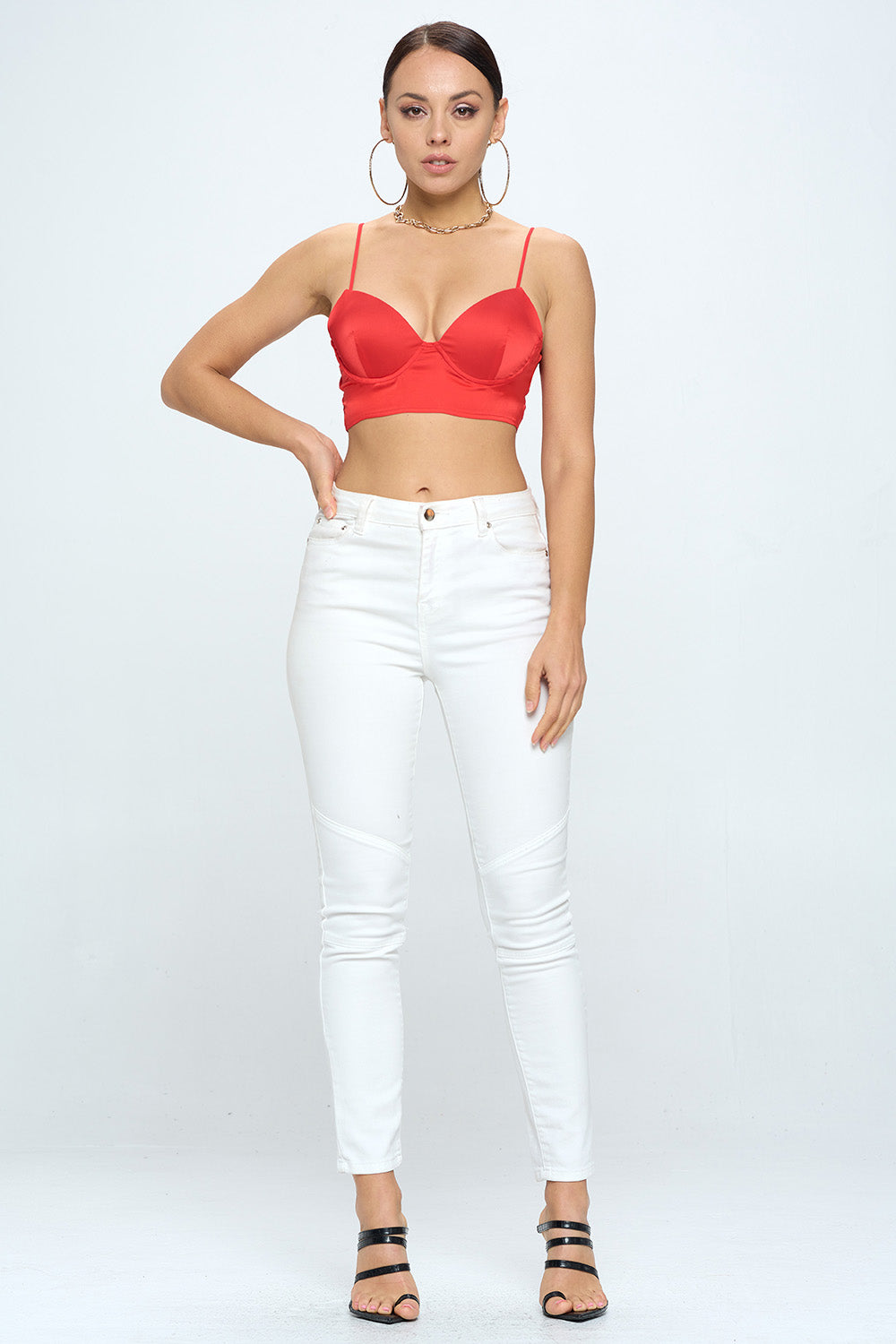 CUTOUT BACK CRISS CROSS SPAGHETTI STRAP CROP CAMI