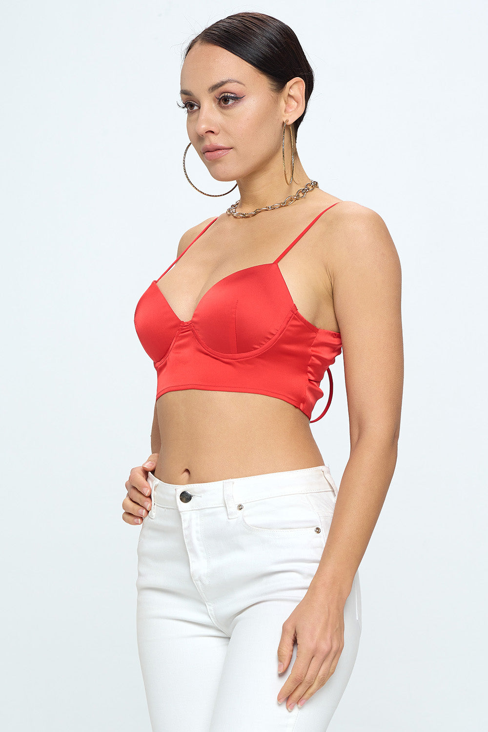 CUTOUT BACK CRISS CROSS SPAGHETTI STRAP CROP CAMI