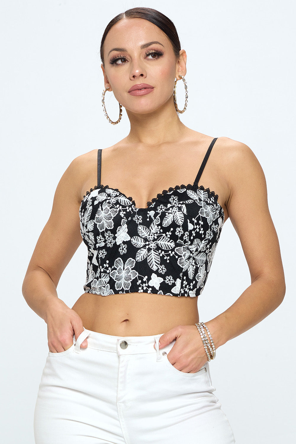 Embroidered Lace Bustier Crop Top – CHIVANE