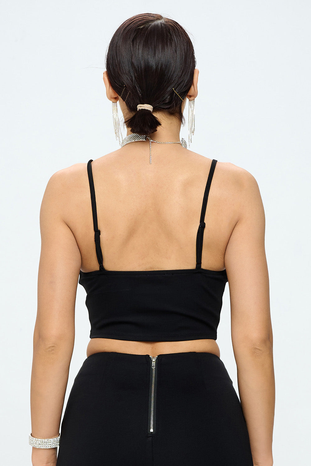 LACE UP FRONT DETAIL CROPPED TANK TOP