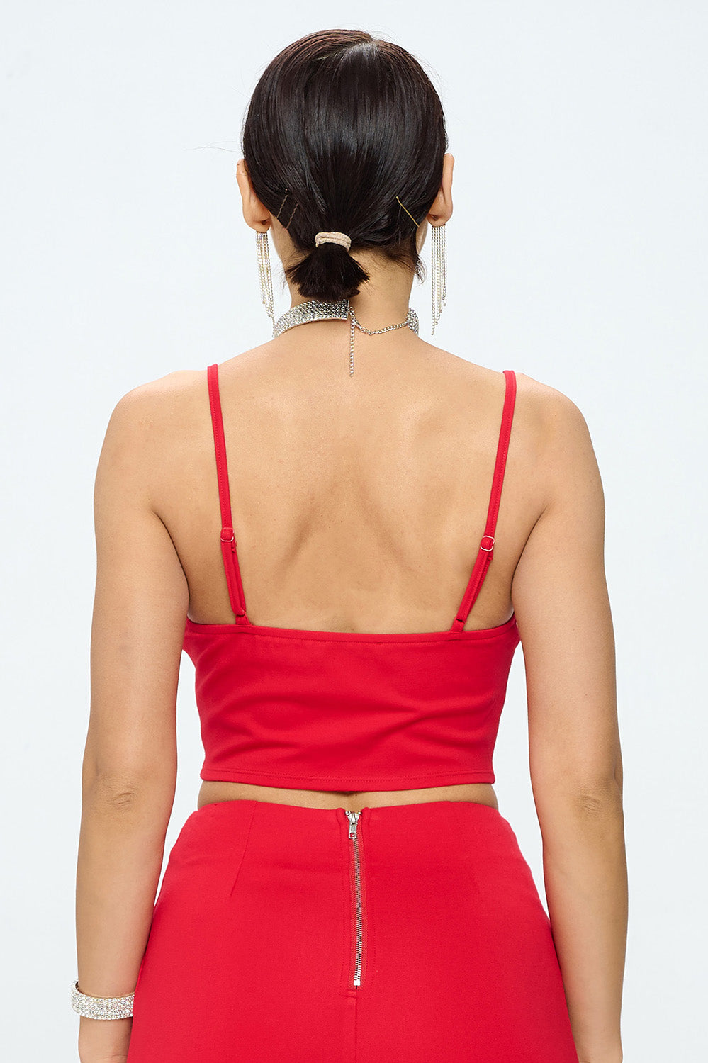 LACE UP FRONT DETAIL CROPPED TANK TOP