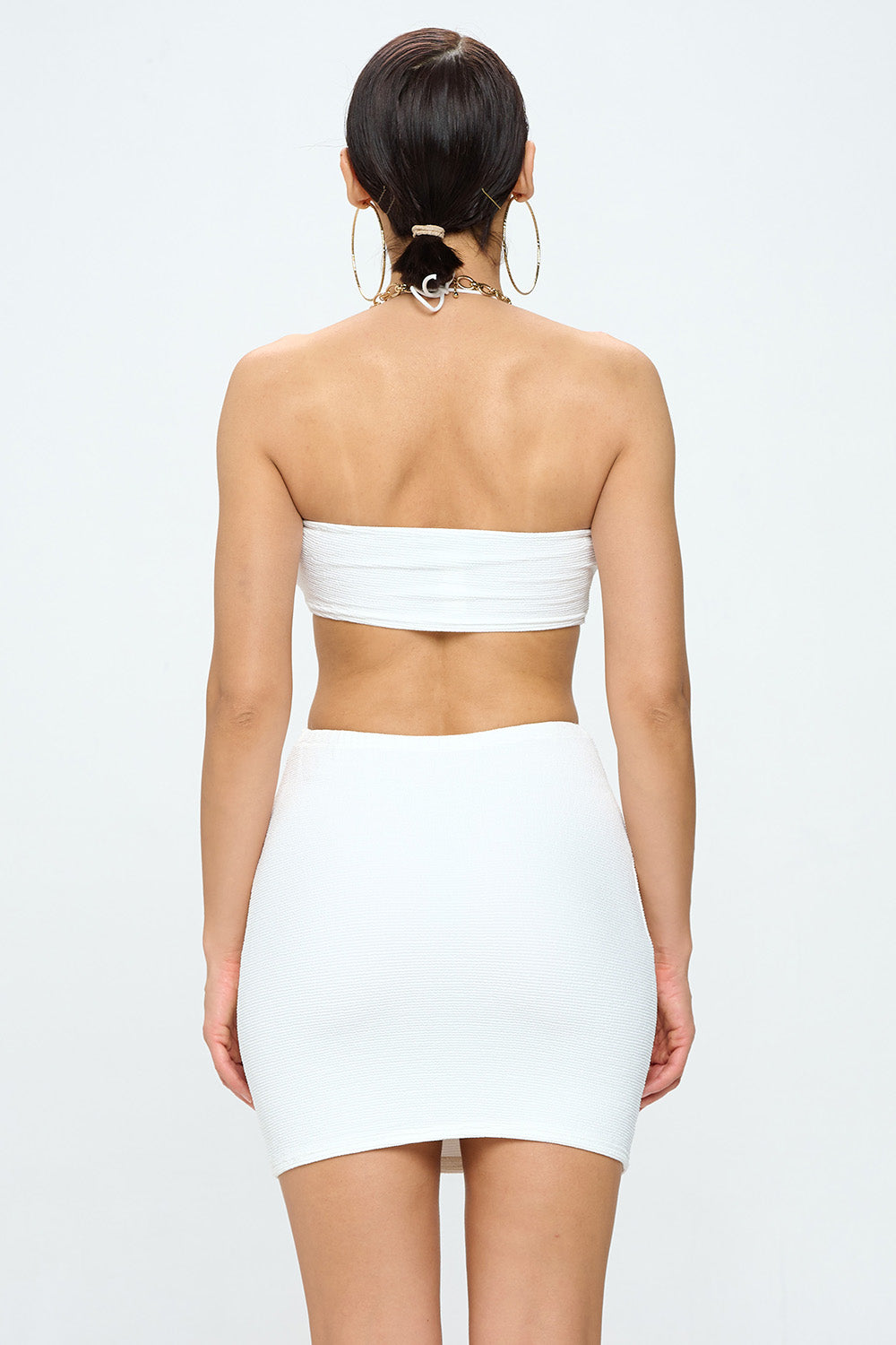 SOLID CUTOUT SPLIT HEM BODYCON DRESS
